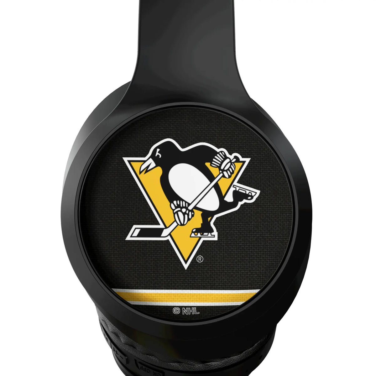 Pittsburgh Penguins Stripe Wireless Over-Ear Headphones With Case - Detail