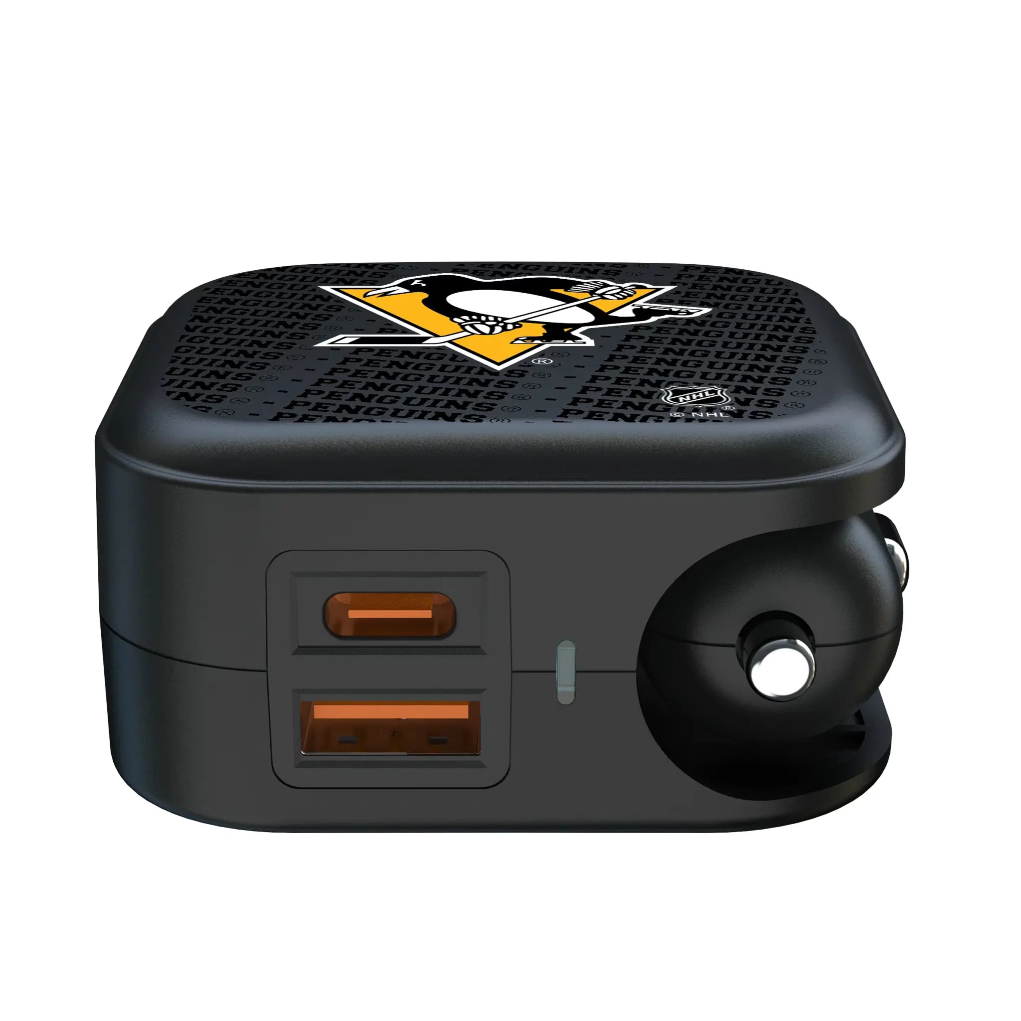 Pittsburgh Penguins Text Backdrop 2 in 1 USB A/C Charger