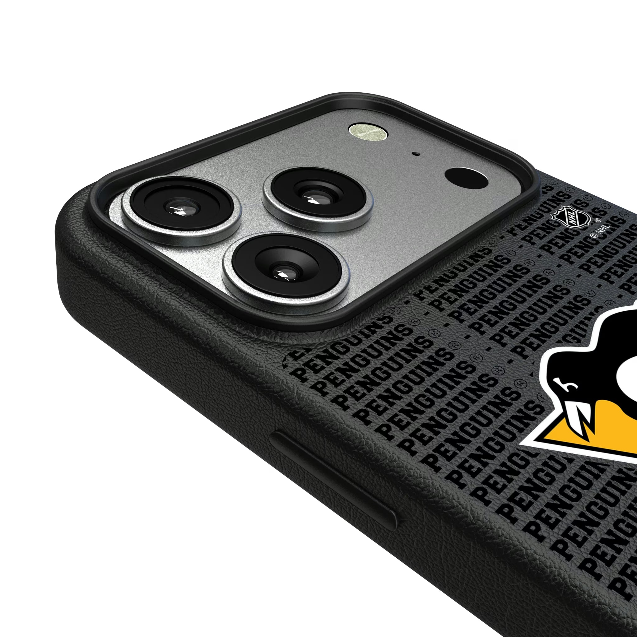 Pittsburgh Penguins Text Backdrop iPhone MagSafe Compatible Phone Case for Apple iPhone - Detail#Device_iPhone 17 Pro