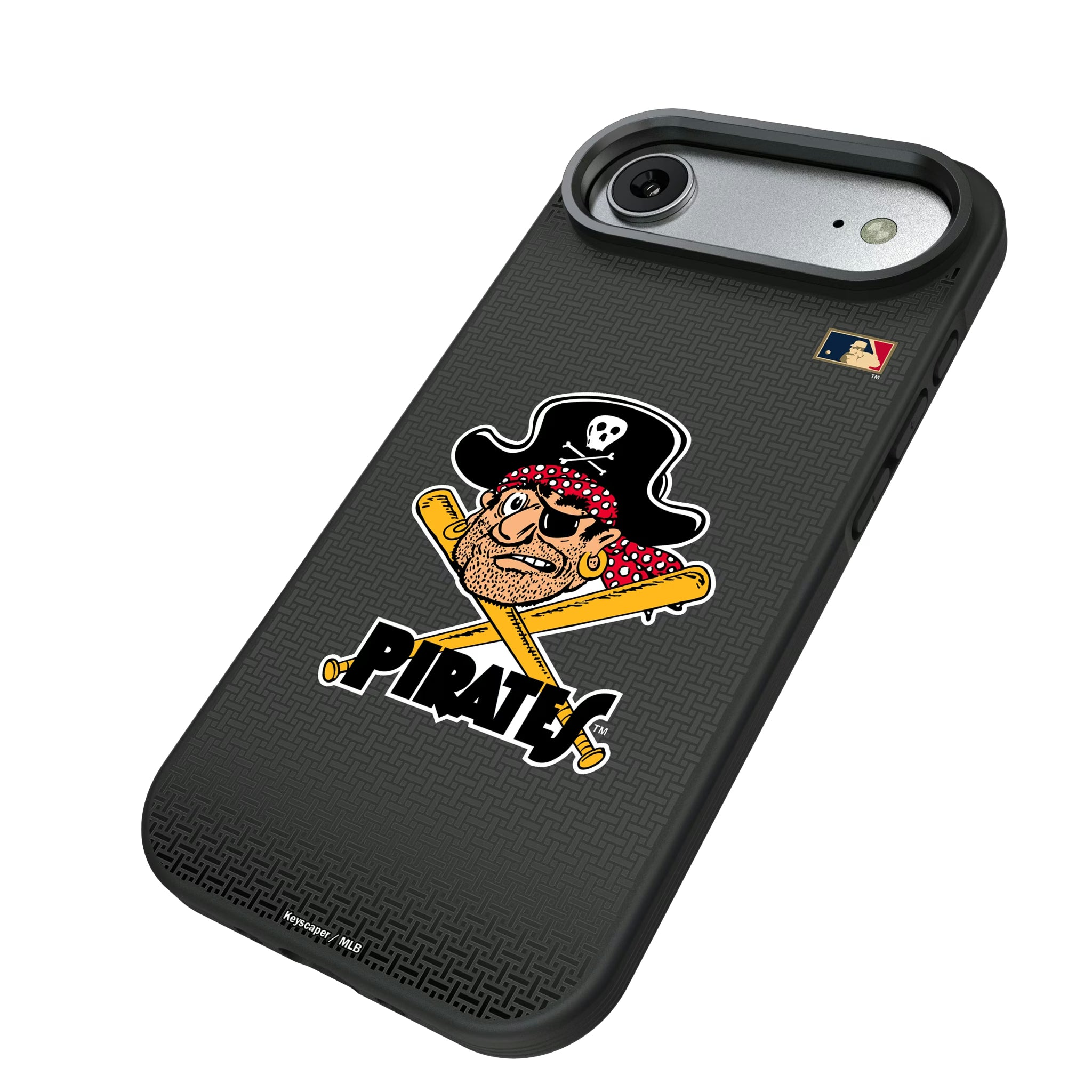Pittsburgh Pirates 1958-1966 - Cooperstown Collection Linen iPhone Bump Phone Case for Apple iPhone - Isometric View#Device_iPhone Air