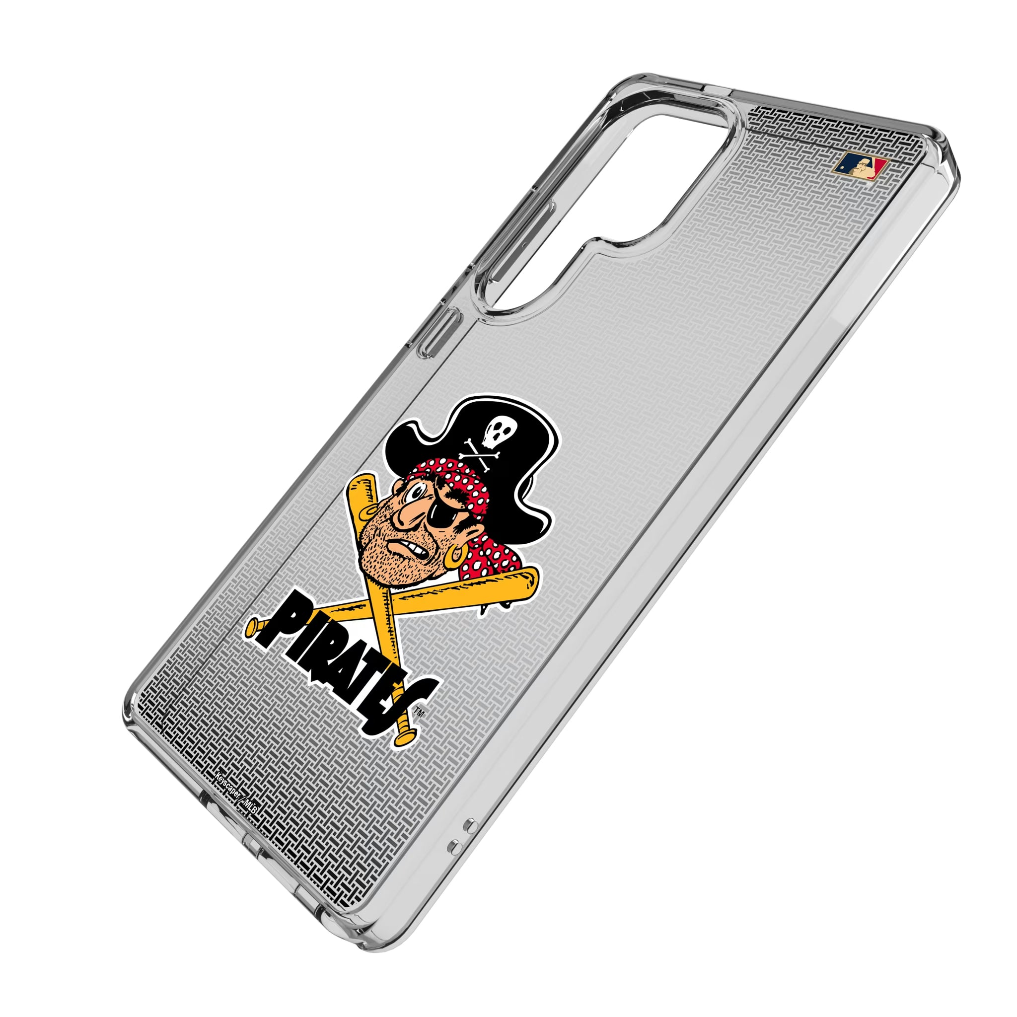 Pittsburgh Pirates 1958-1966 - Cooperstown Collection Linen Galaxy Clear Phone Case for Samsung Galaxy - Isometric View