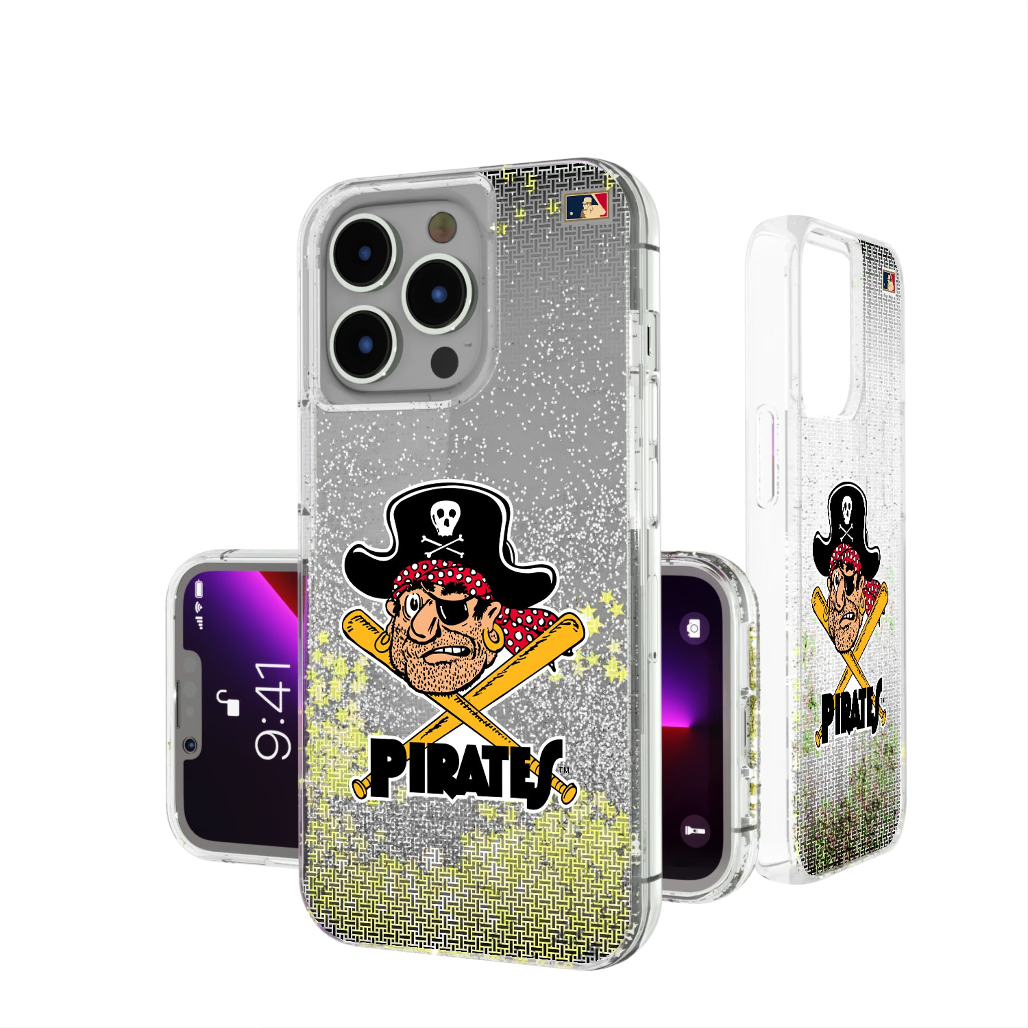 Pittsburgh Pirates 1958-1966 - Cooperstown Collection Linen iPhone Glitter Phone Case for Apple iPhone