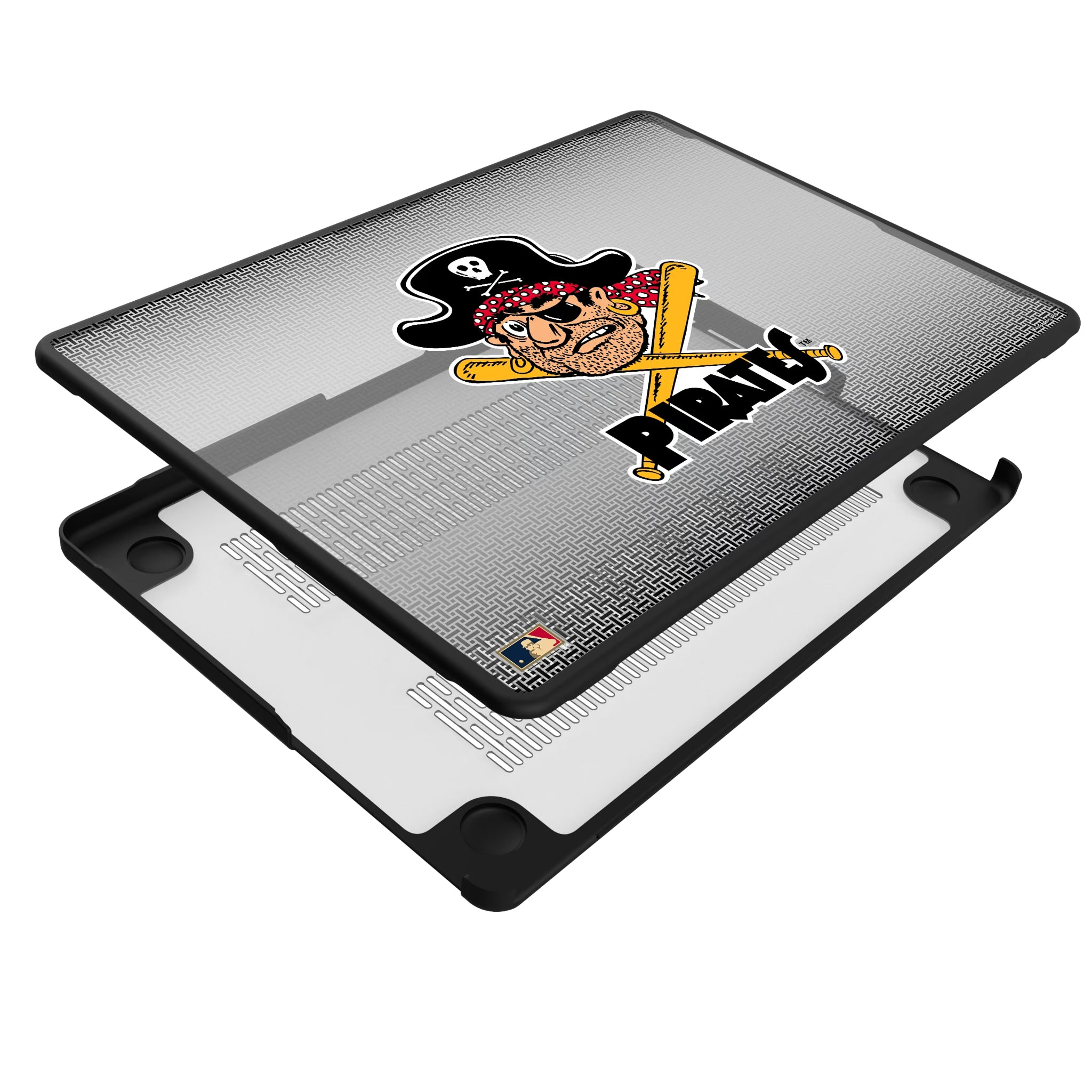 Pittsburgh Pirates 1958-1966 - Cooperstown Collection Linen MacBook Laptop Case for Apple MacBook - Isometric View#Device_MacBook Pro (14-inch, 2021) / MacBook Pro (14-inch, 2023) / MacBook Pro (14-inch, 2024)