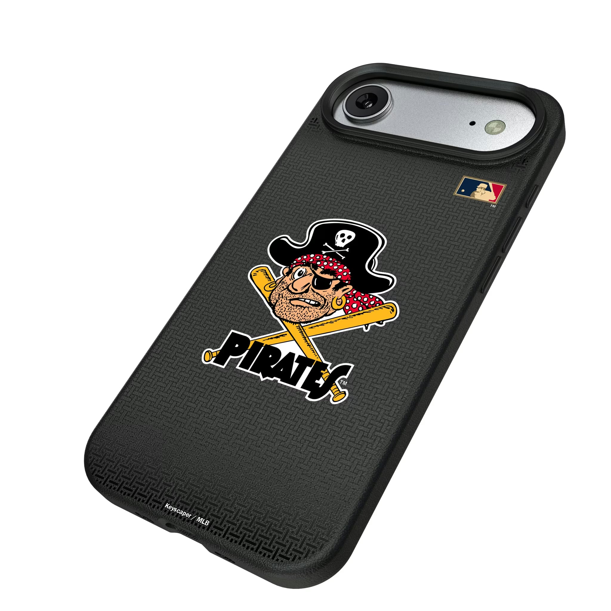Pittsburgh Pirates 1958-1966 - Cooperstown Collection Linen iPhone MagSafe Compatible Phone Case for Apple iPhone - Isometric View#Device_iPhone Air
