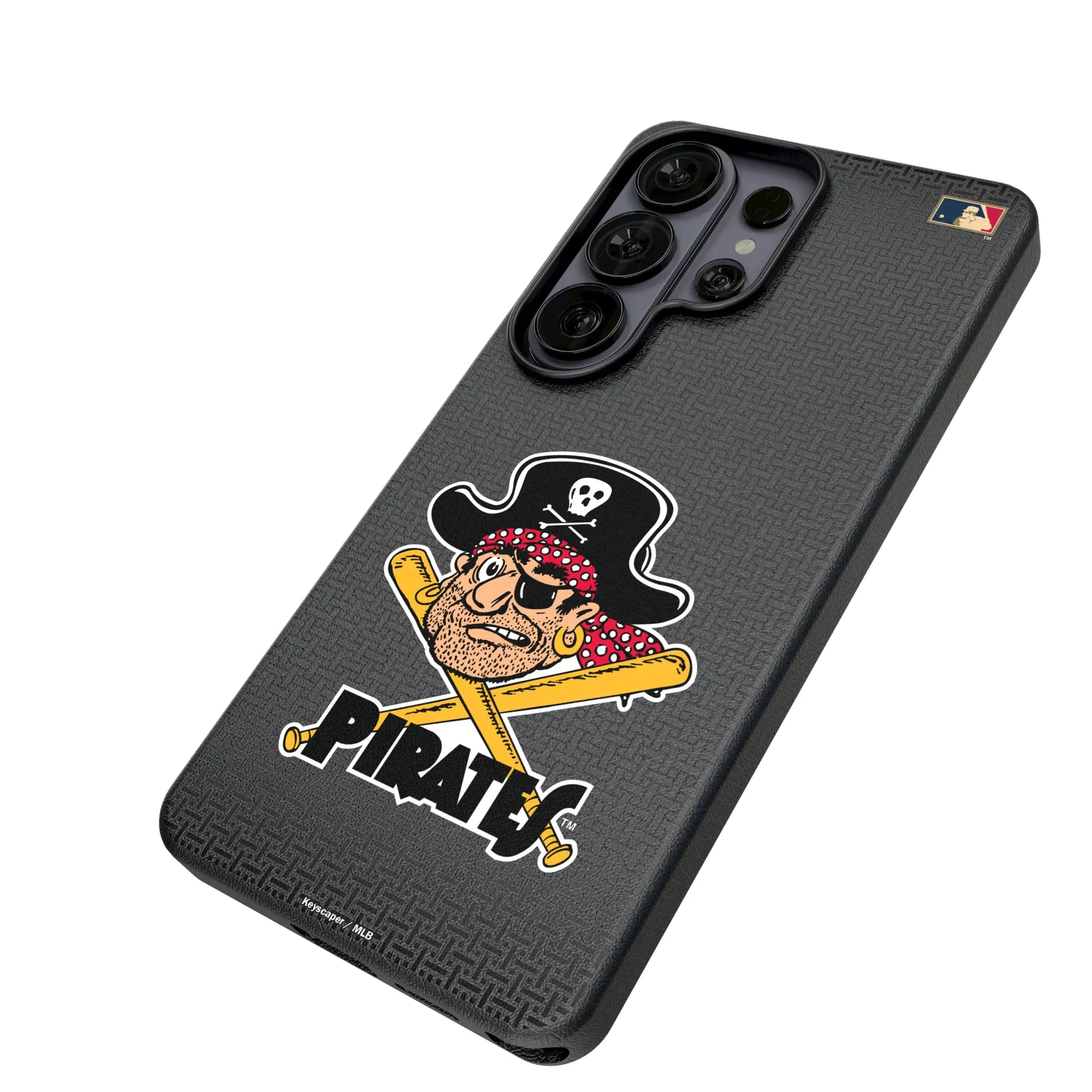 Pittsburgh Pirates 1958-1966 - Cooperstown Collection Linen Galaxy MagSafe Compatible Phone Case for Samsung Galaxy - Isometric View#Device_Galaxy S26 Ultra