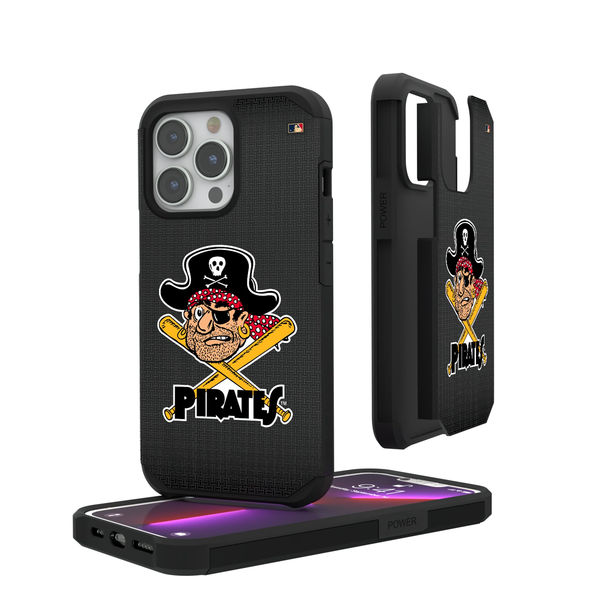 Pittsburgh Pirates 1958-1966 - Cooperstown Collection Linen iPhone Rugged Phone Case for Apple iPhone#Device_iPhone 13 Pro
