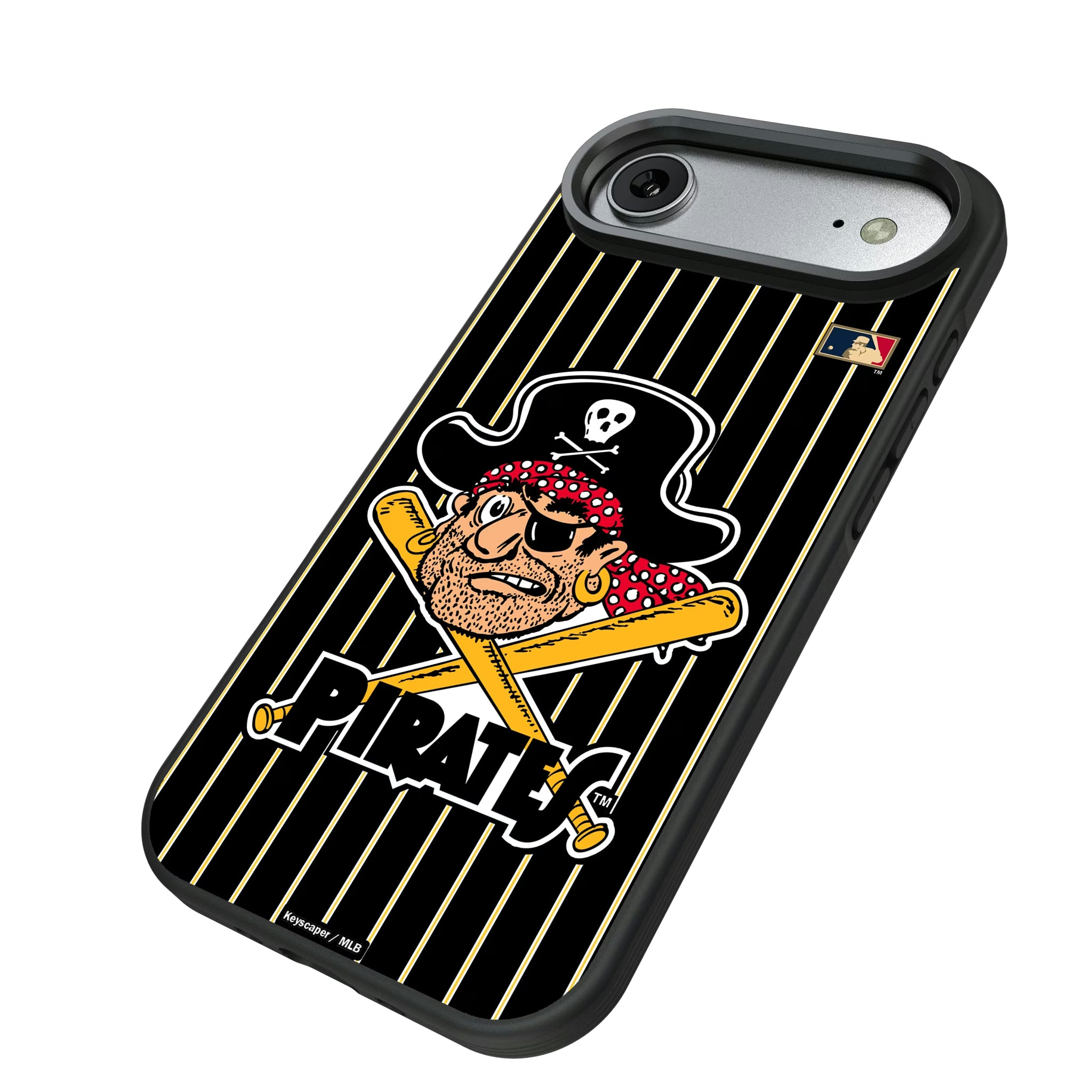 Pittsburgh Pirates 1958-1966 - Cooperstown Collection Pinstripe iPhone Bump Phone Case for Apple iPhone - Isometric View#Device_iPhone Air