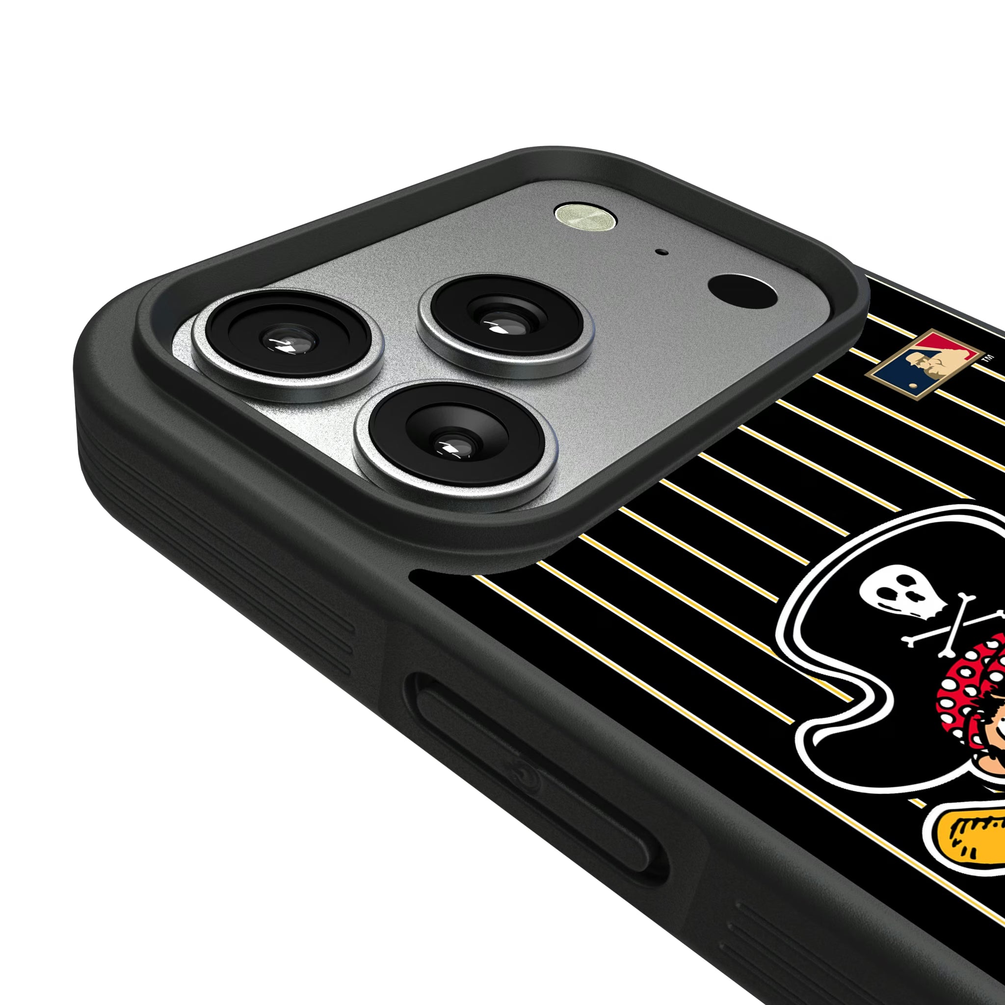 Pittsburgh Pirates 1958-1966 - Cooperstown Collection Pinstripe iPhone Bump Phone Case for Apple iPhone - Detail#Device_iPhone 17 Pro