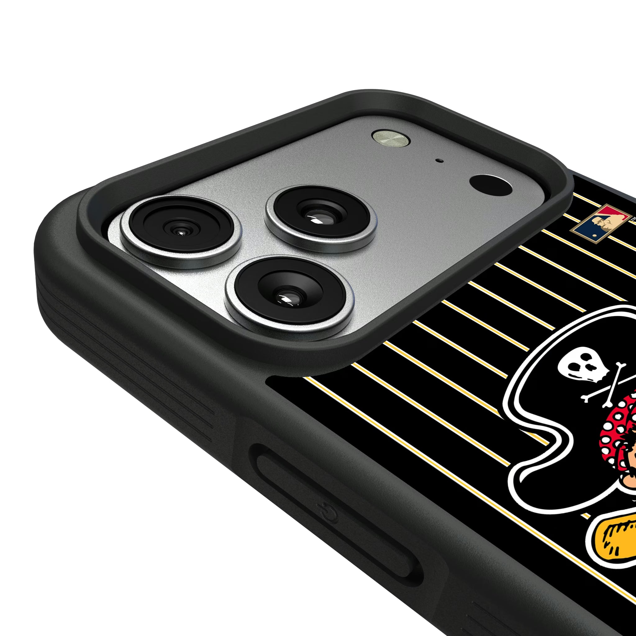 Pittsburgh Pirates 1958-1966 - Cooperstown Collection Pinstripe iPhone Bump Phone Case for Apple iPhone - Detail#Device_iPhone 17 Pro Max