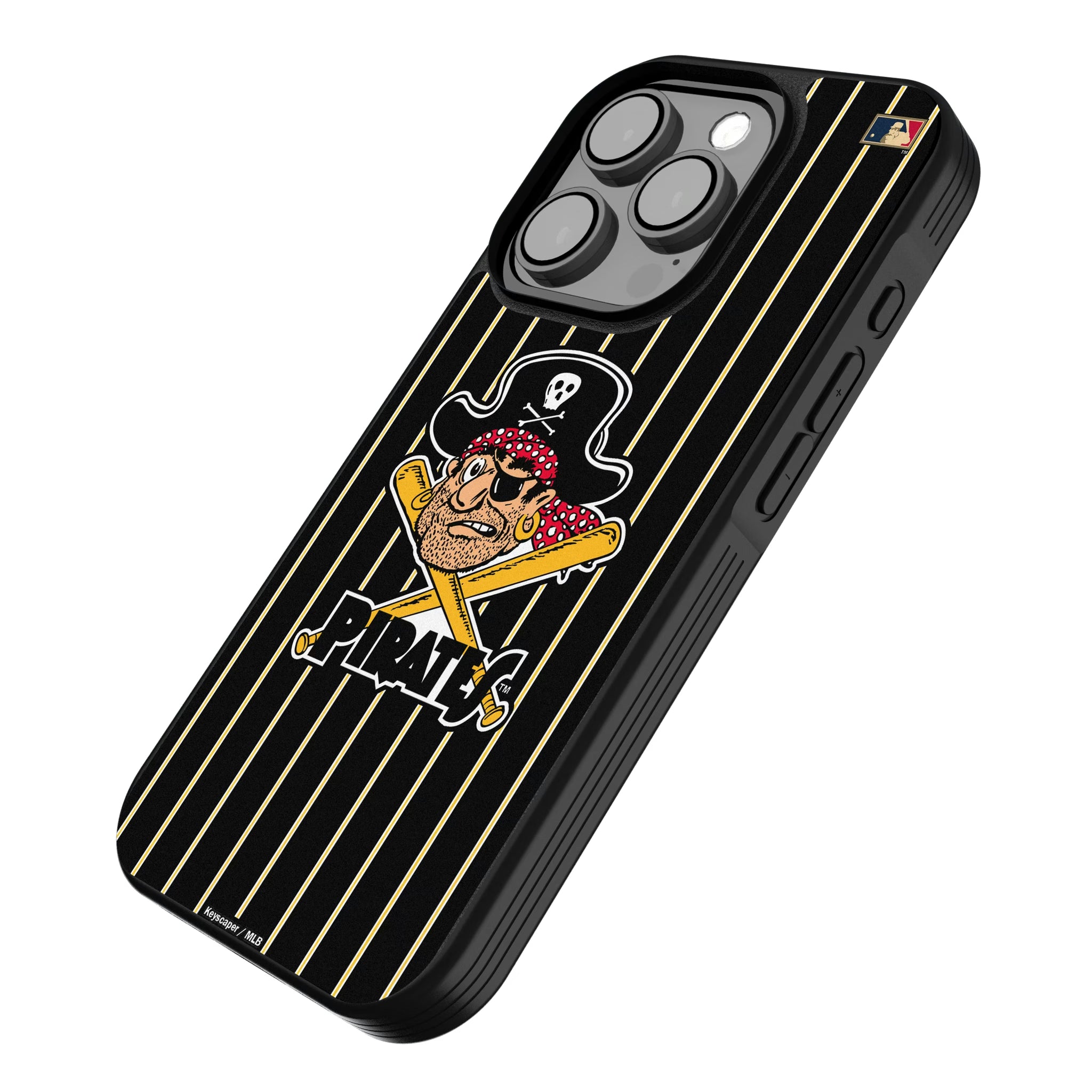 Pittsburgh Pirates 1958-1966 - Cooperstown Collection Pinstripe iPhone Bump Phone Case for Apple iPhone - Isometric View