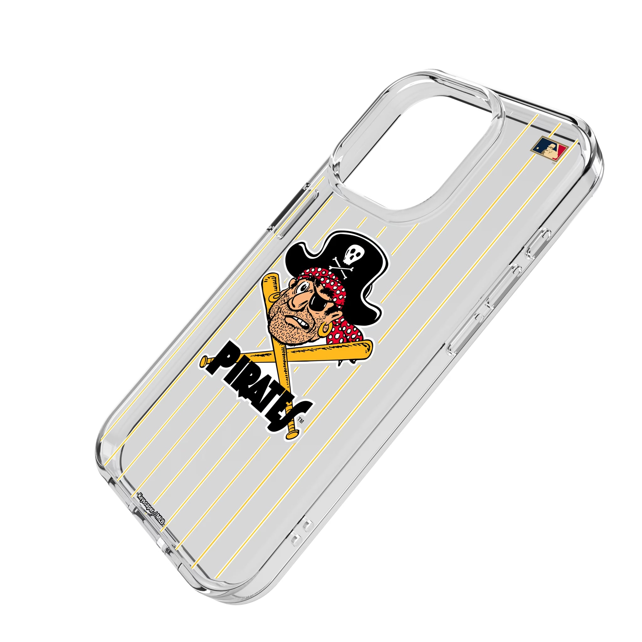 Pittsburgh Pirates 1958-1966 - Cooperstown Collection Pinstripe iPhone Clear Phone Case for Apple iPhone - Isometric View