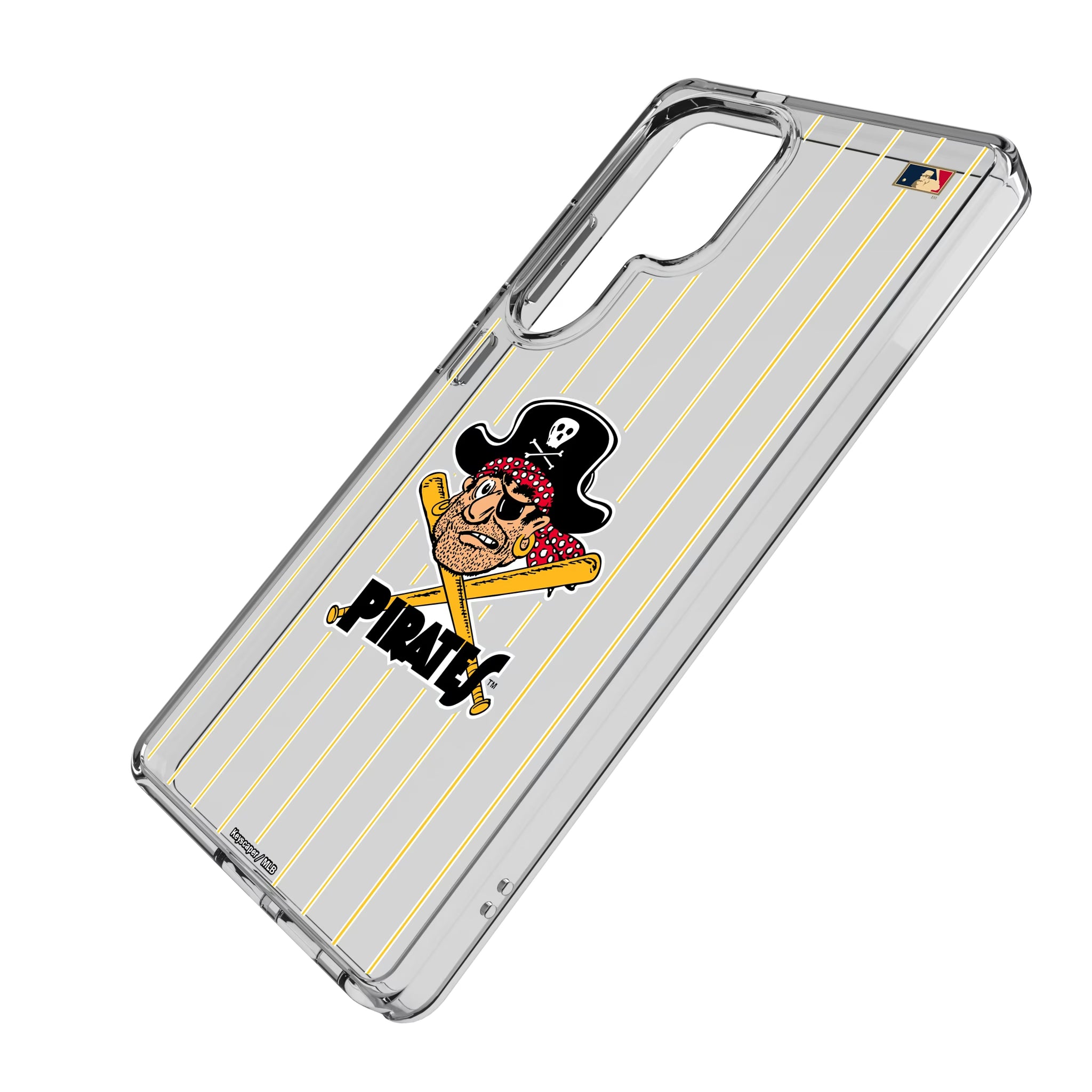 Pittsburgh Pirates 1958-1966 - Cooperstown Collection Pinstripe Galaxy Clear Phone Case for Samsung Galaxy - Isometric View