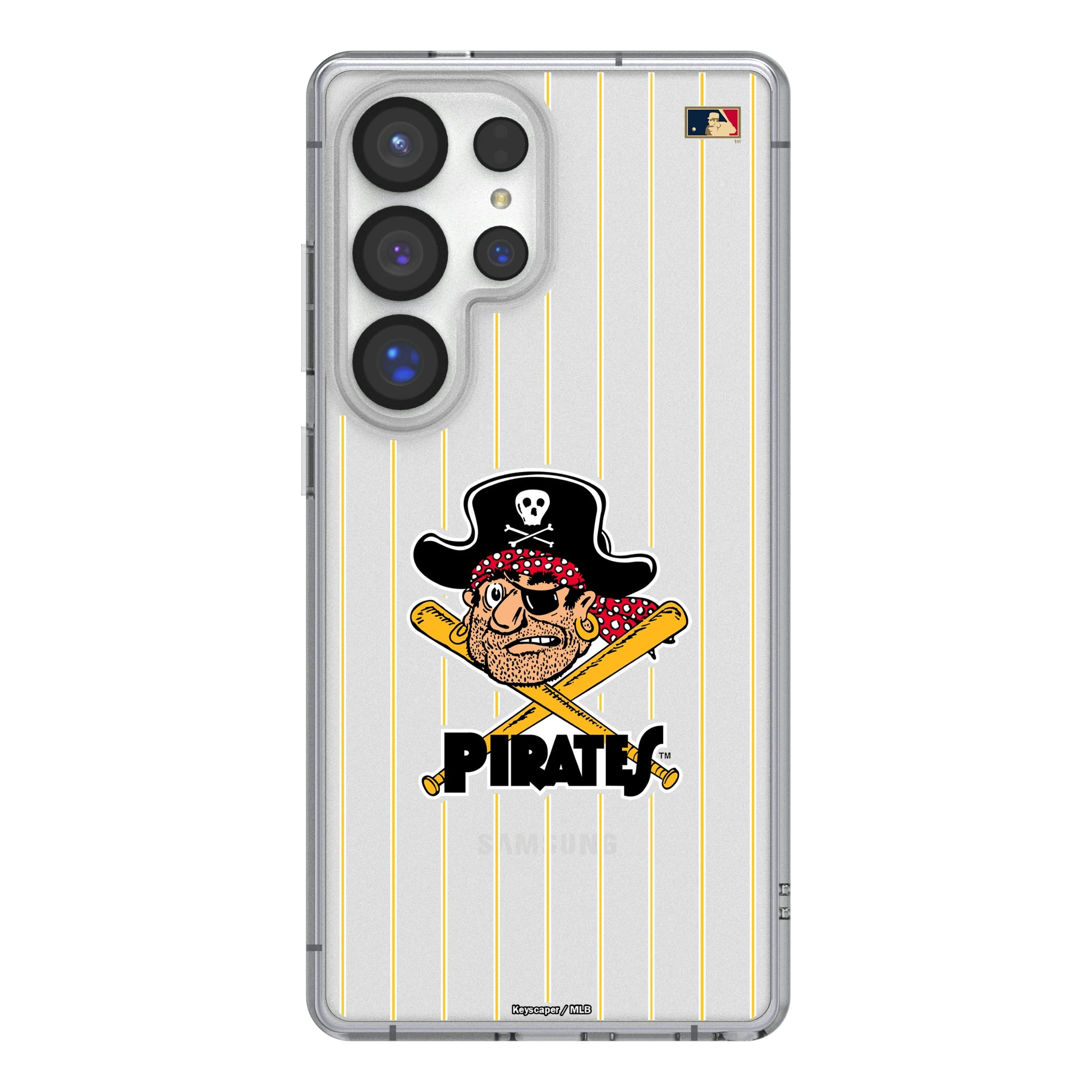 Pittsburgh Pirates 1958-1966 - Cooperstown Collection Pinstripe Galaxy Clear Phone Case for Samsung Galaxy