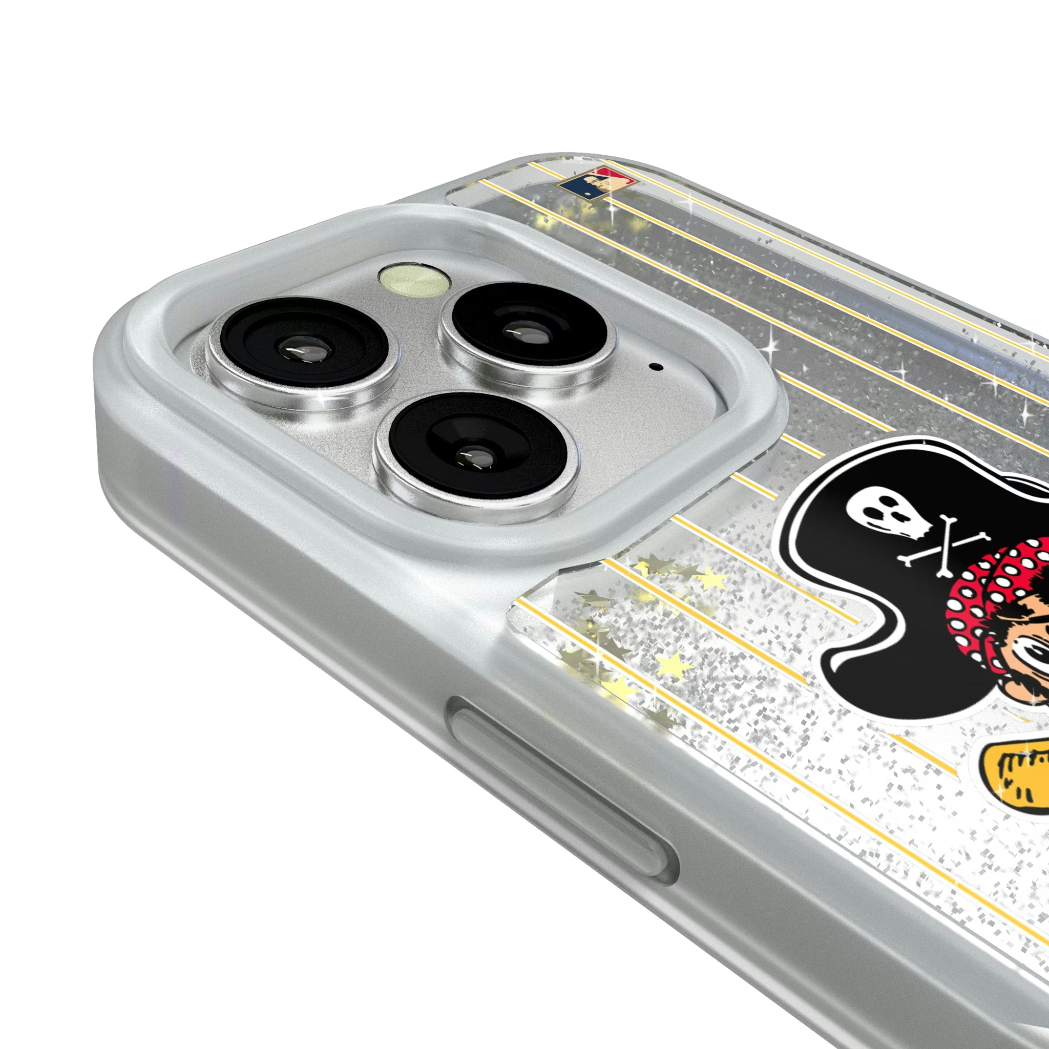 Pittsburgh Pirates 1958-1966 - Cooperstown Collection Pinstripe iPhone Glitter Phone Case for Apple iPhone - Detail#Device_iPhone 16 Pro