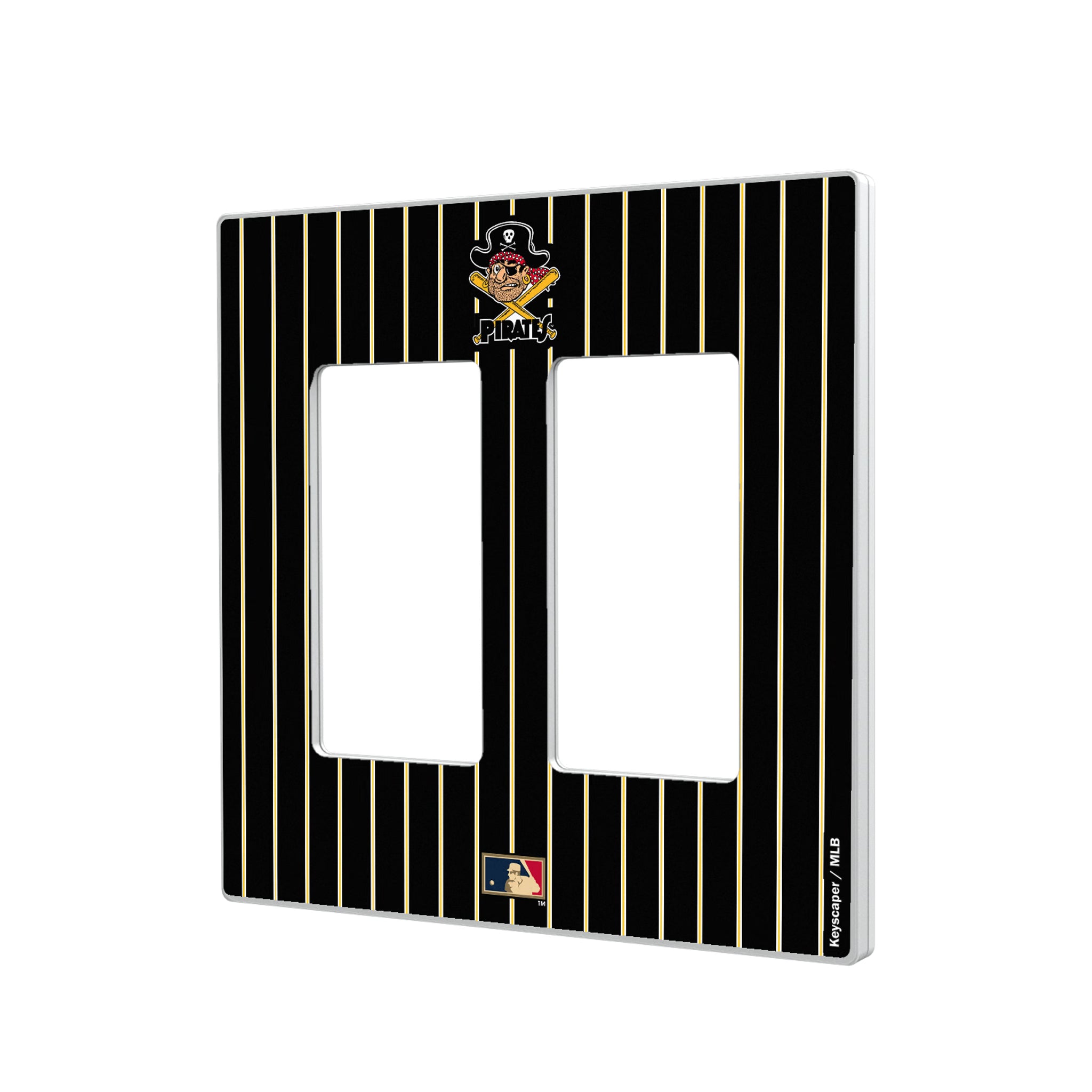 Pittsburgh Pirates 1958-1966 - Cooperstown Collection Pinstripe Hidden-Screw Light Switch Plate#Style_Double Rocker