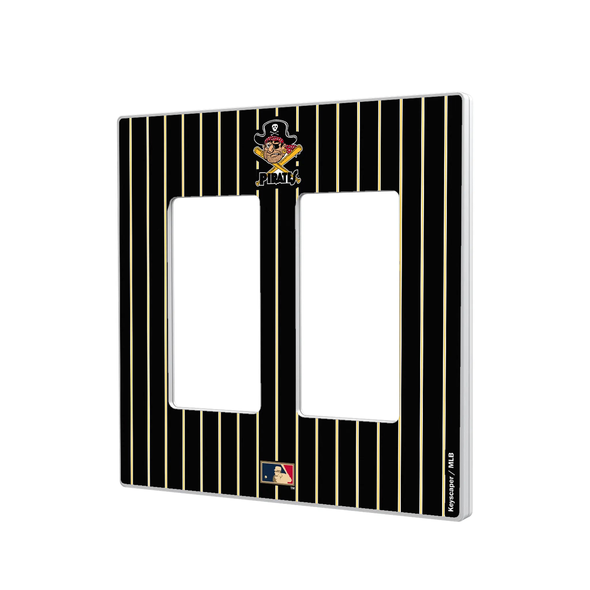 Pittsburgh Pirates 1958-1966 - Cooperstown Collection Pinstripe Hidden-Screw Light Switch Plate#Style_Double Rocker