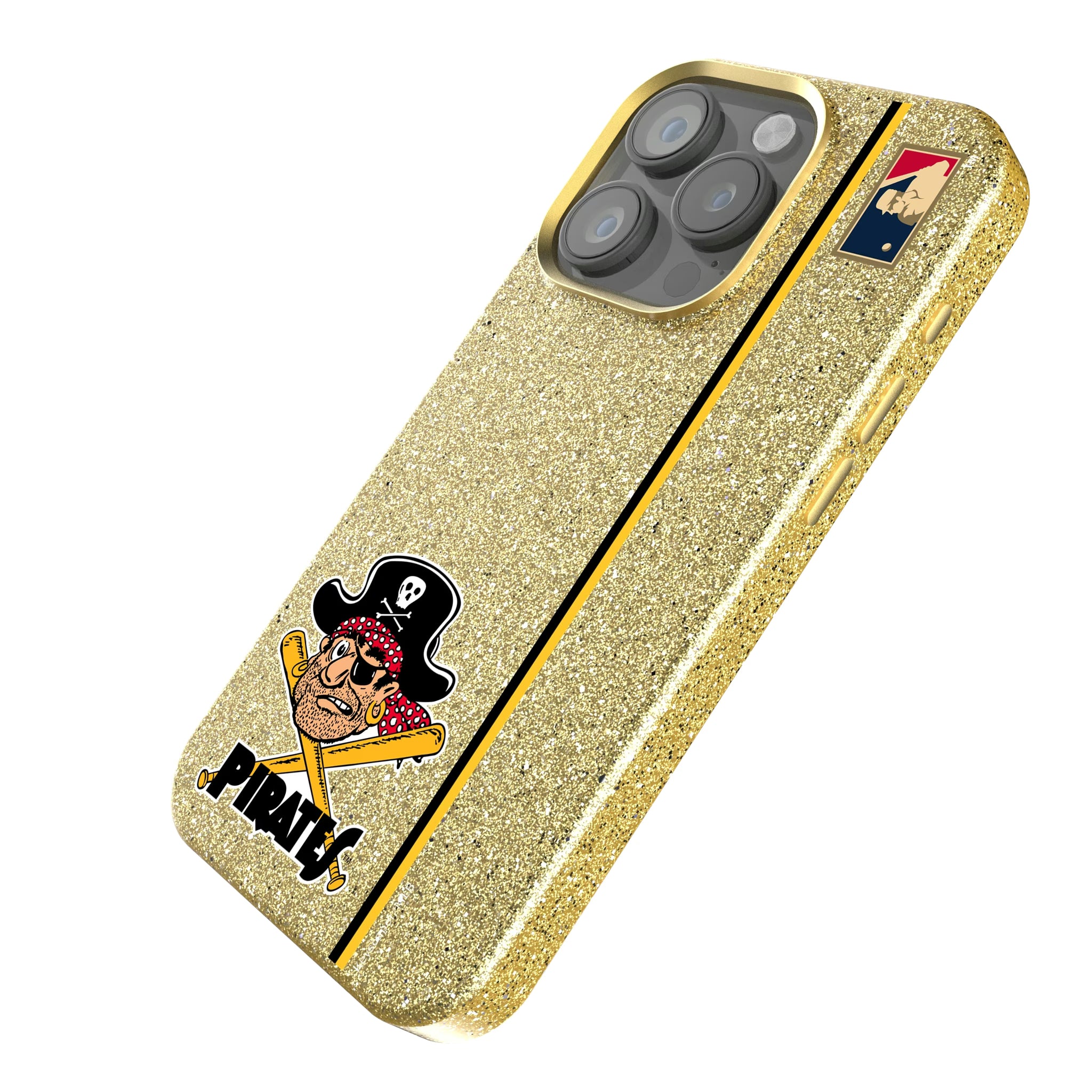 Pittsburgh Pirates 1958-1966 - Cooperstown Collection Sidebar iPhone Bling Phone Case for Apple iPhone - Isometric View