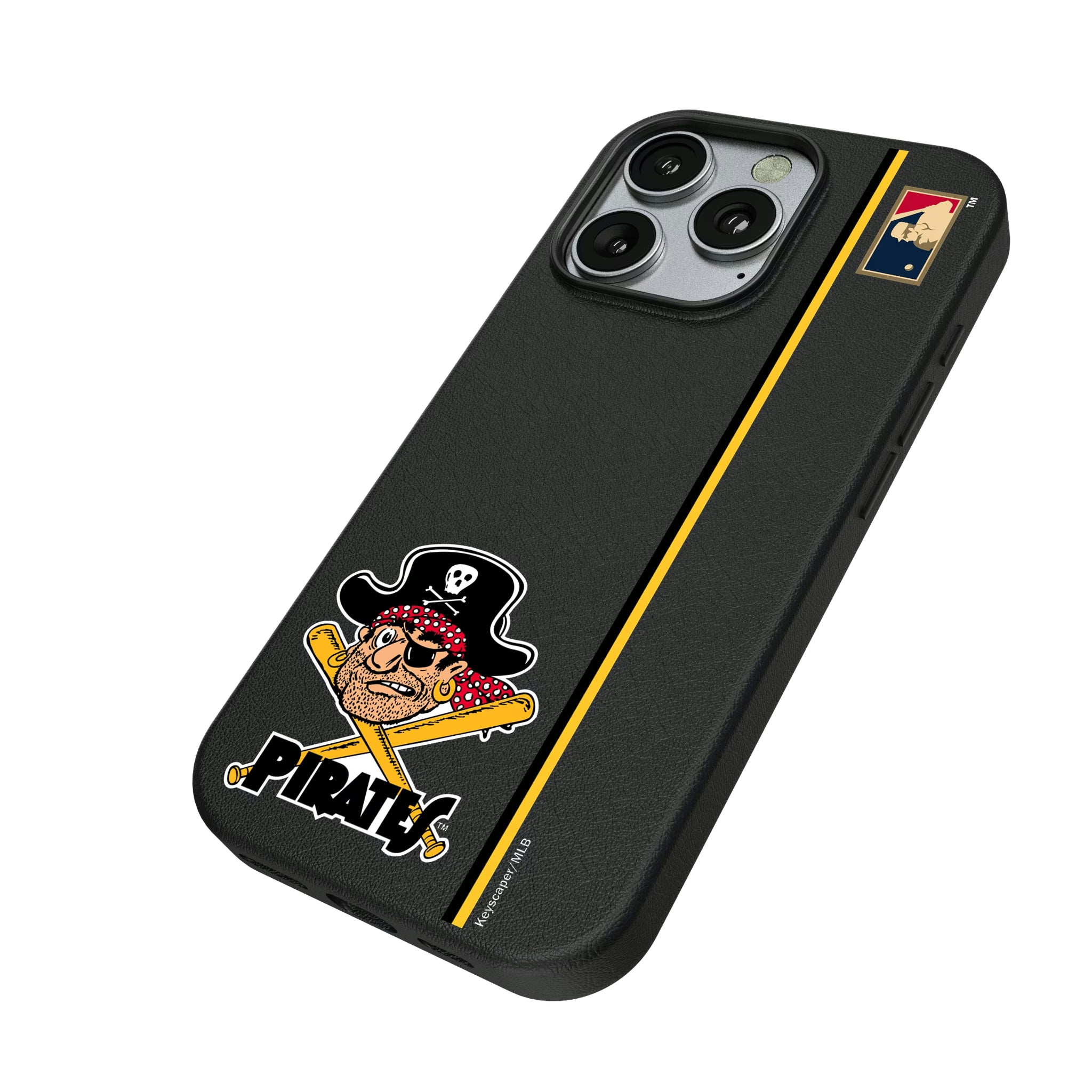 Pittsburgh Pirates 1958-1966 - Cooperstown Collection Sidebar iPhone MagSafe Compatible Phone Case for Apple iPhone - Isometric View