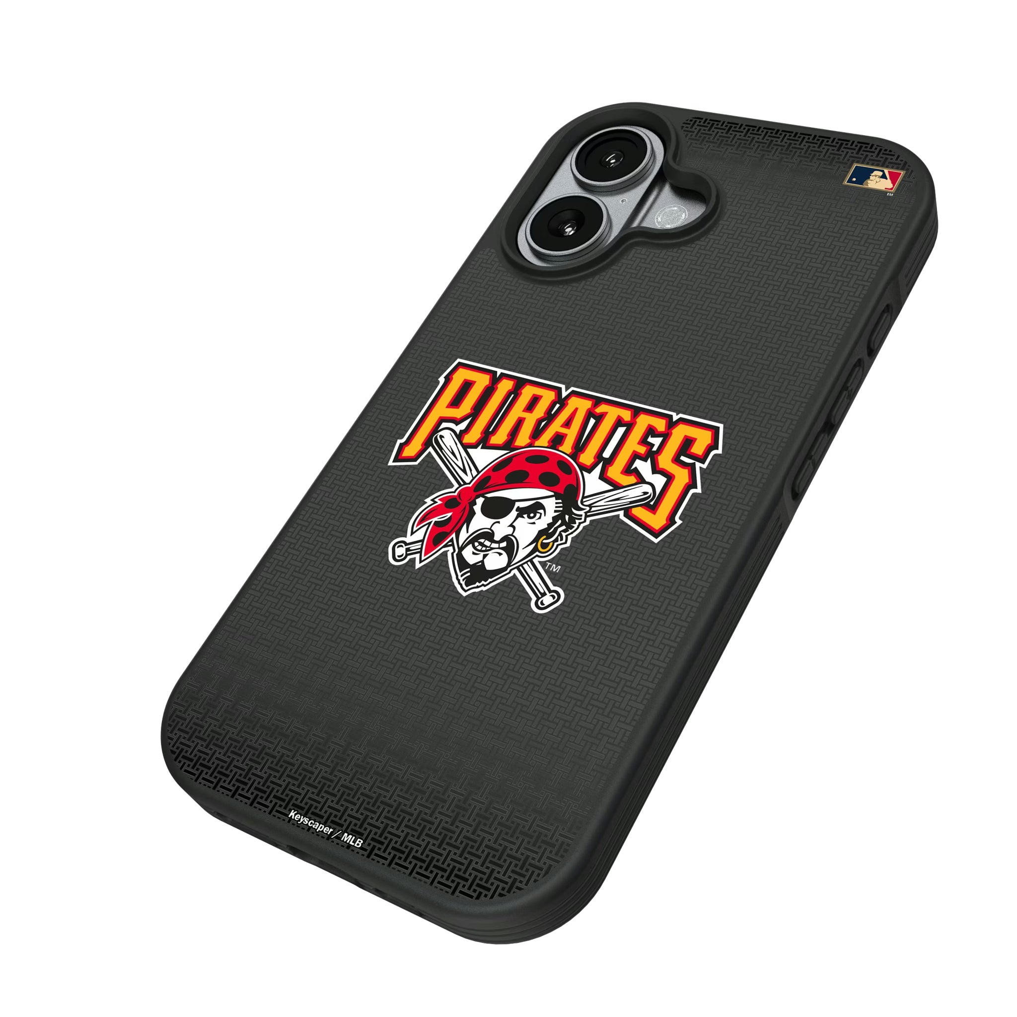Pittsburgh Pirates 1997-2013 - Cooperstown Collection Linen iPhone Bump Phone Case for Apple iPhone - Isometric View#Device_iPhone 17
