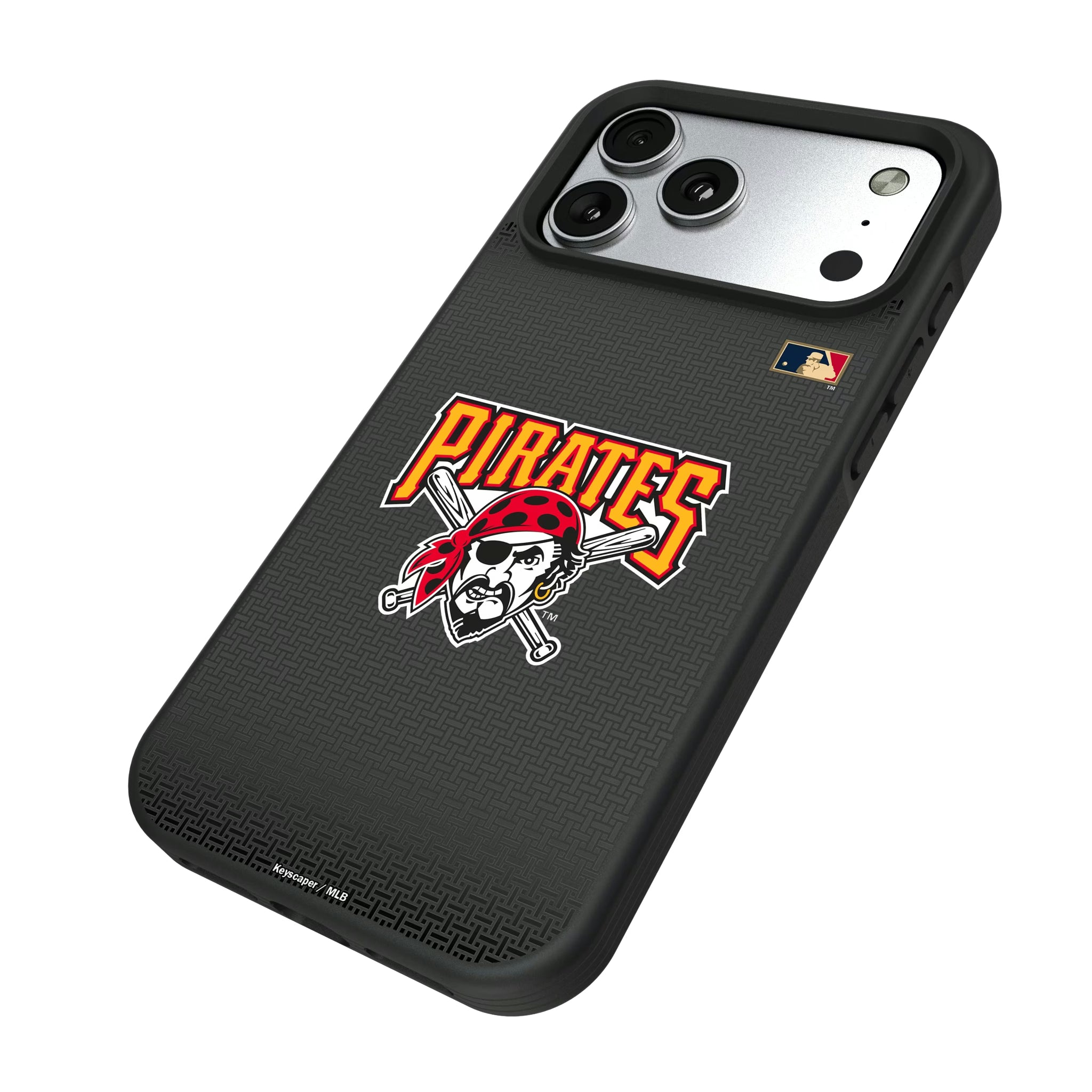Pittsburgh Pirates 1997-2013 - Cooperstown Collection Linen iPhone Bump Phone Case for Apple iPhone - Isometric View#Device_iPhone 17 Pro Max