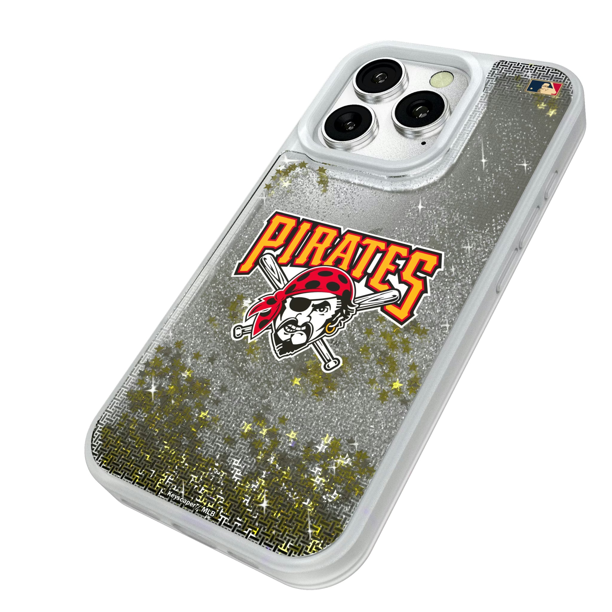 Pittsburgh Pirates 1997-2013 - Cooperstown Collection Linen iPhone Glitter Phone Case for Apple iPhone - Isometric View#Device_iPhone 16 Pro