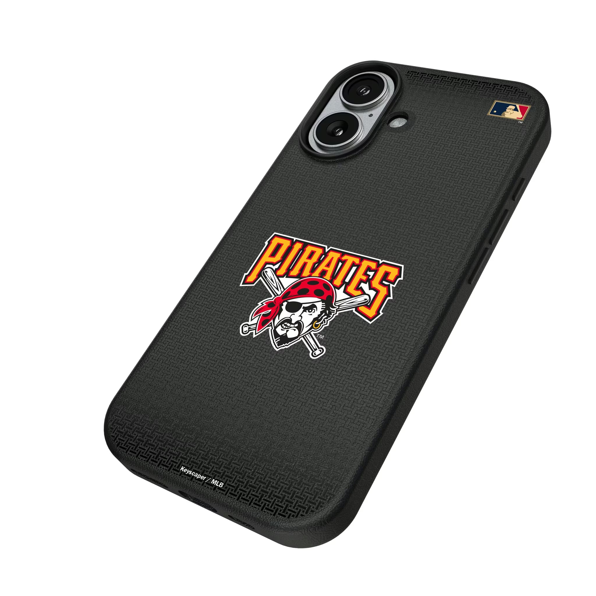 Pittsburgh Pirates 1997-2013 - Cooperstown Collection Linen iPhone MagSafe Compatible Phone Case for Apple iPhone - Isometric View#Device_iPhone 17