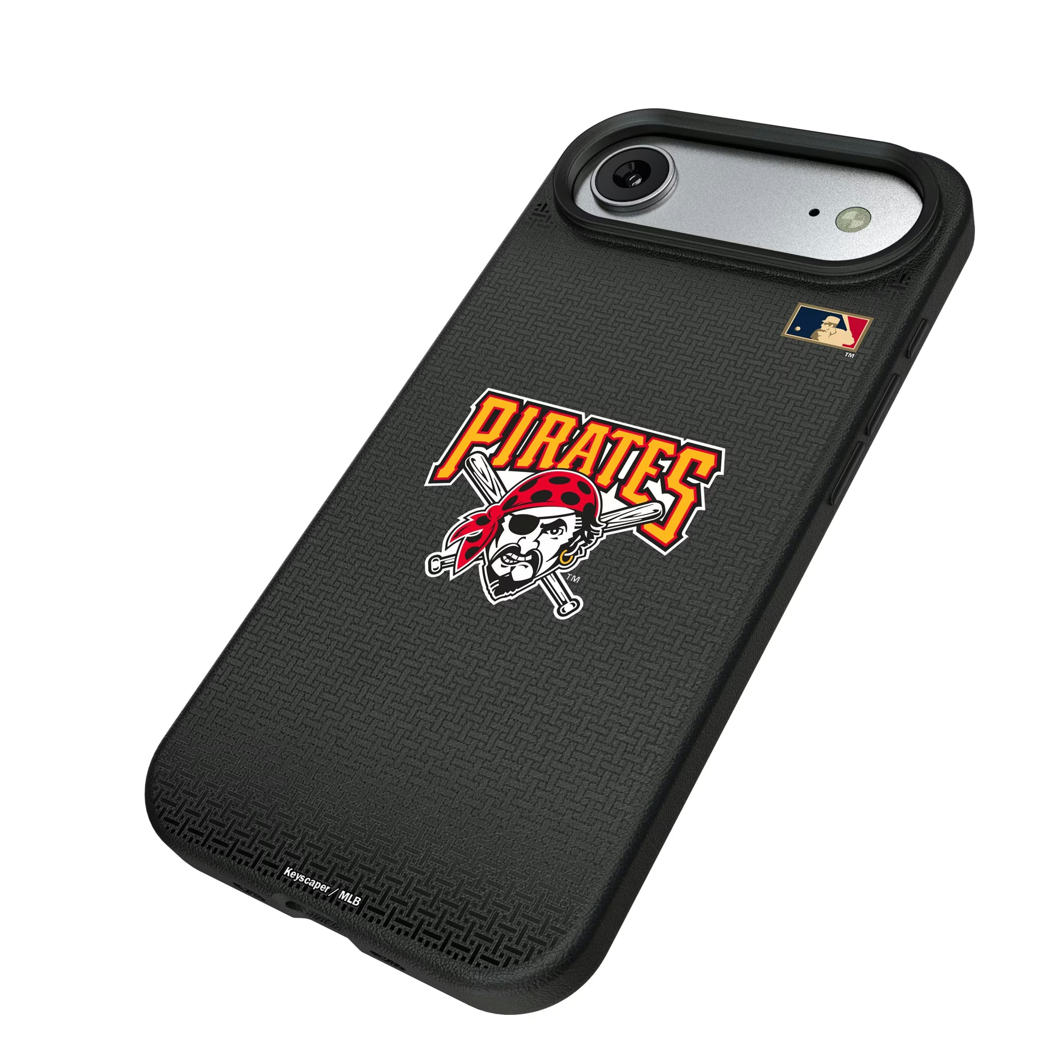 Pittsburgh Pirates 1997-2013 - Cooperstown Collection Linen iPhone MagSafe Compatible Phone Case for Apple iPhone - Isometric View#Device_iPhone Air