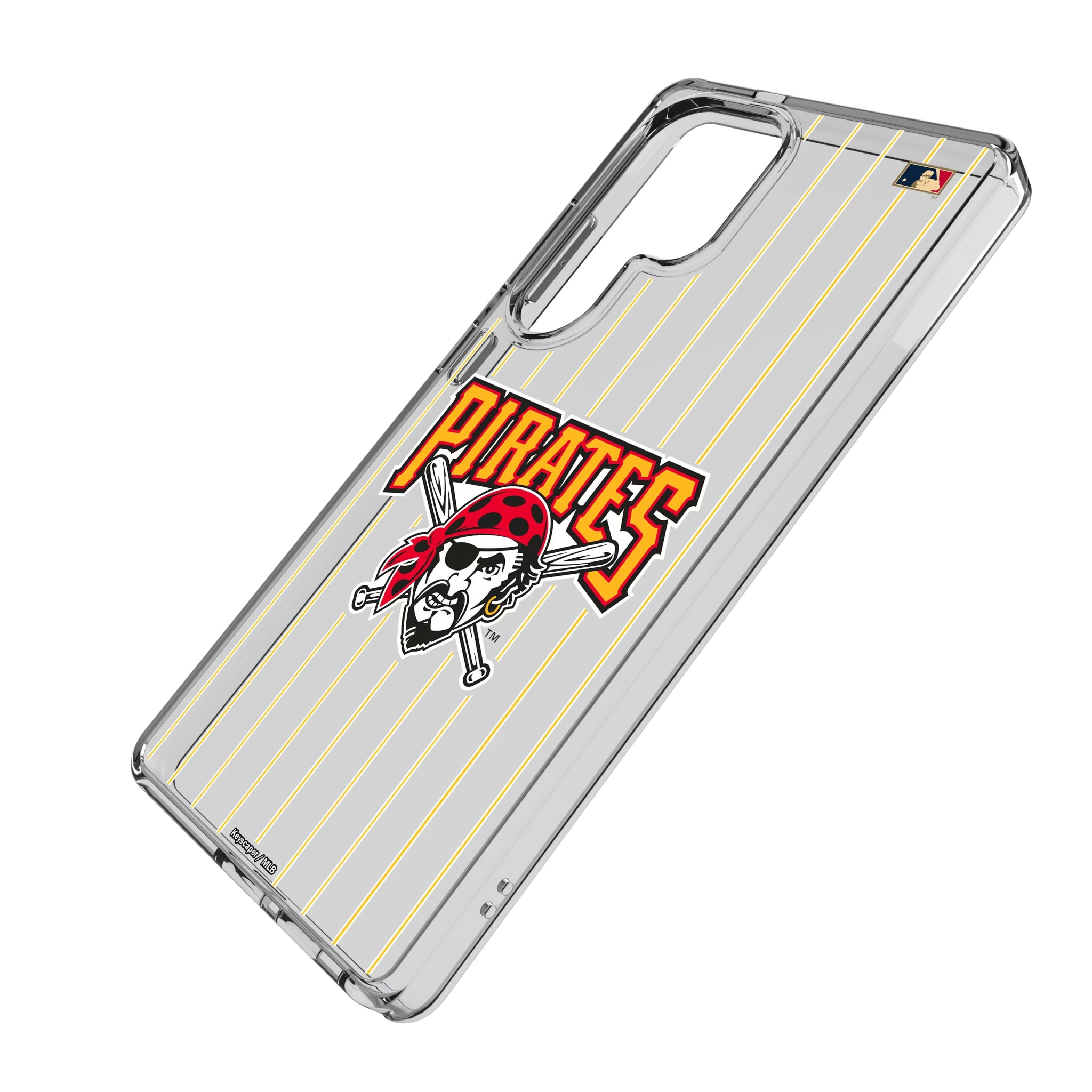 Pittsburgh Pirates 1997-2013 - Cooperstown Collection Pinstripe Galaxy Clear Phone Case for Samsung Galaxy - Isometric View