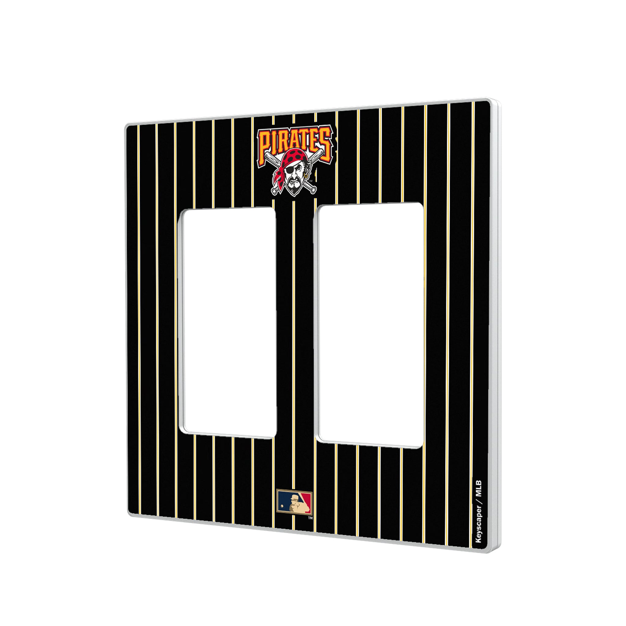 Pittsburgh Pirates 1997-2013 - Cooperstown Collection Pinstripe Hidden-Screw Light Switch Plate#Style_Double Rocker