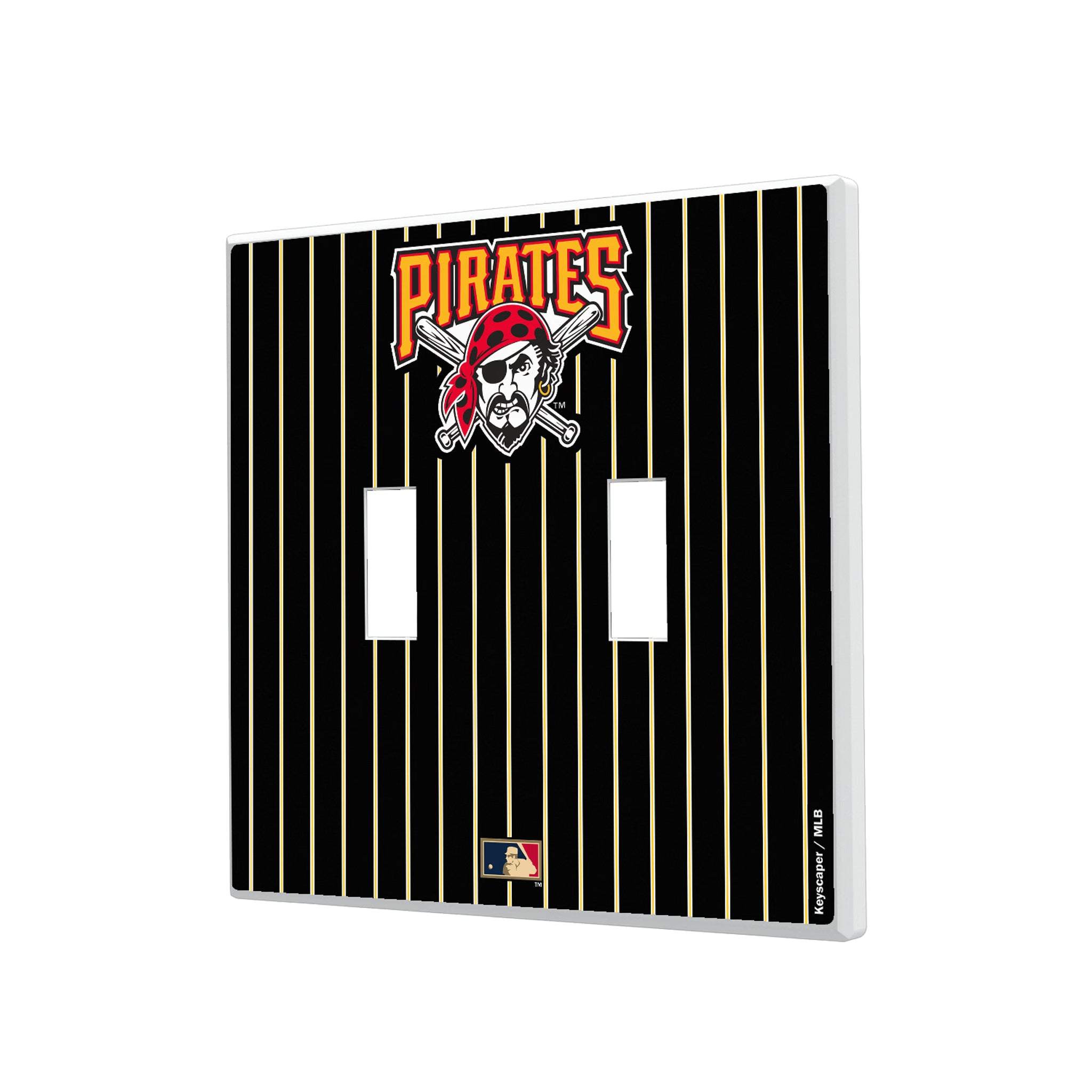 Pittsburgh Pirates 1997-2013 - Cooperstown Collection Pinstripe Hidden-Screw Light Switch Plate#Style_Double Toggle