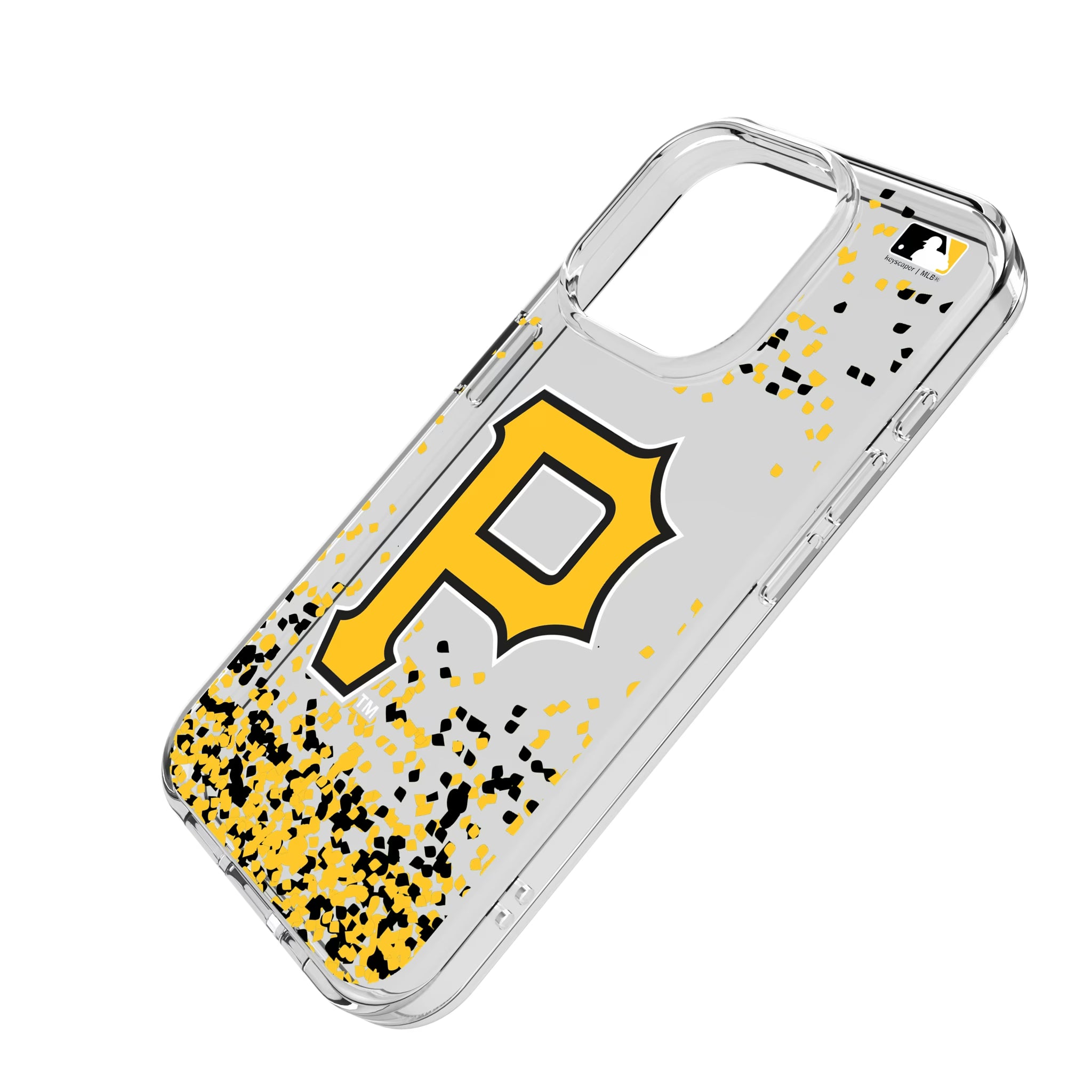 Pittsburgh Pirates Confetti iPhone Clear Phone Case for Apple iPhone - Isometric View
