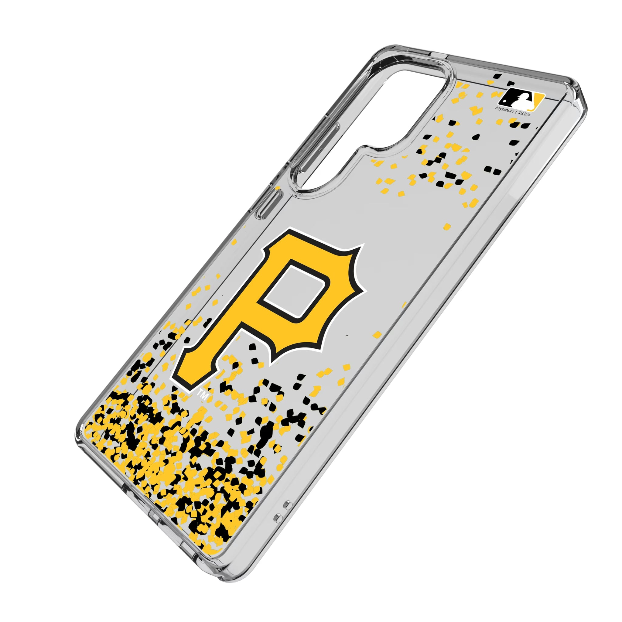 Pittsburgh Pirates Confetti Galaxy Clear Phone Case for Samsung Galaxy - Isometric View