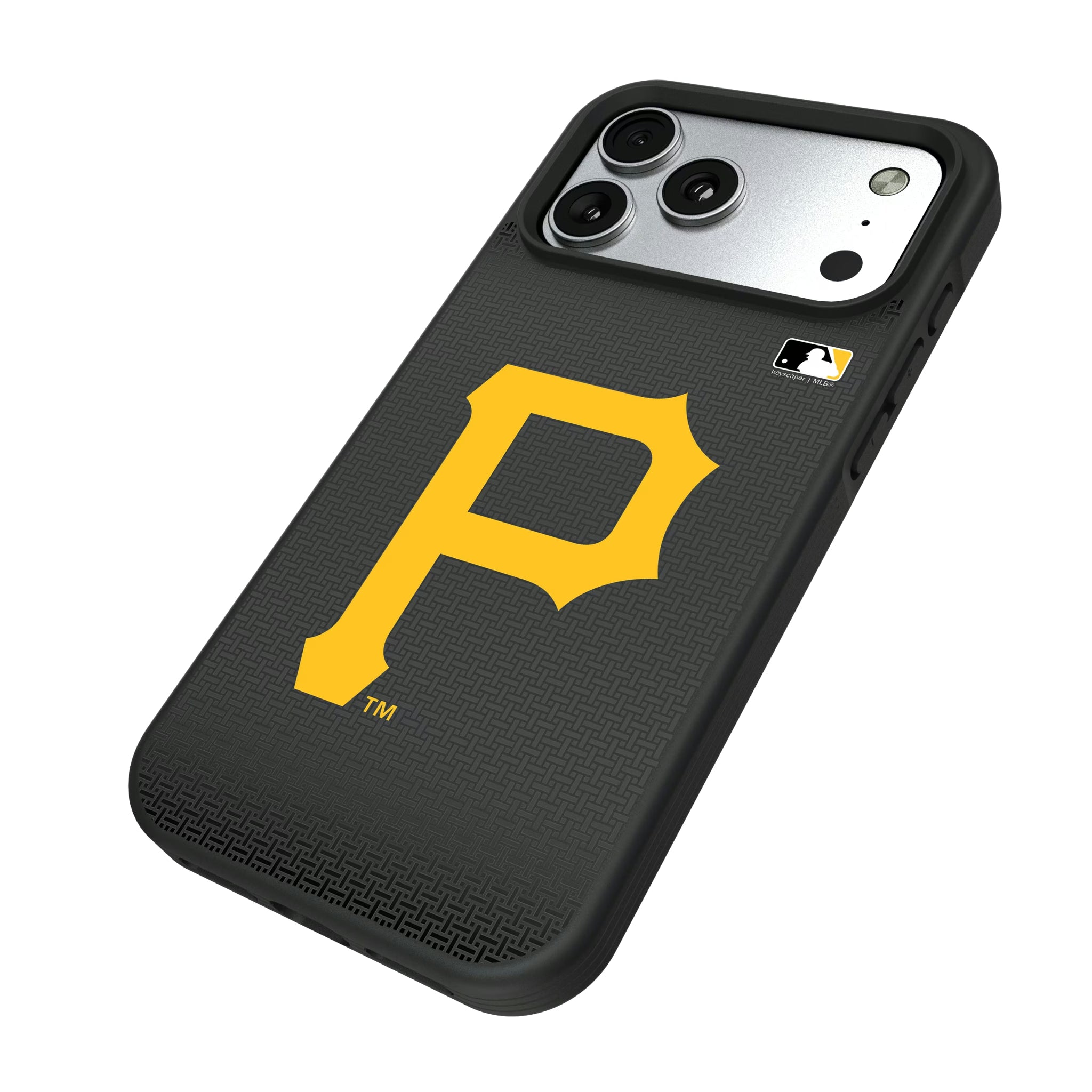 Pittsburgh Pirates Linen iPhone Bump Phone Case for Apple iPhone - Isometric View#Device_iPhone 17 Pro Max