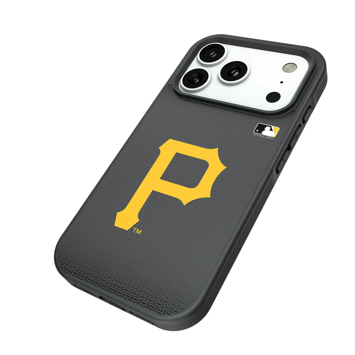 Pittsburgh Pirates Linen iPhone Bump Phone Case for Apple iPhone - Isometric View#Device_iPhone 18 Pro