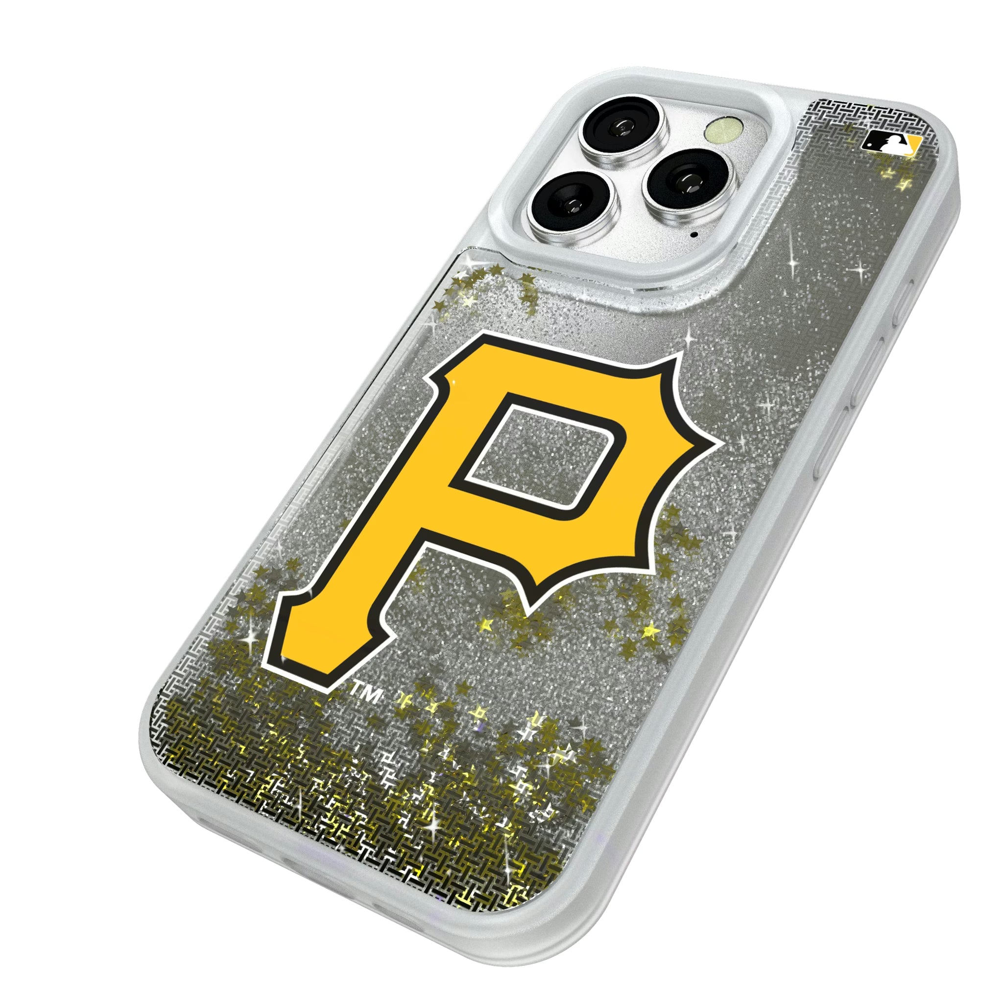 Pittsburgh Pirates Linen iPhone Glitter Phone Case for Apple iPhone - Isometric View#Device_iPhone 16 Pro