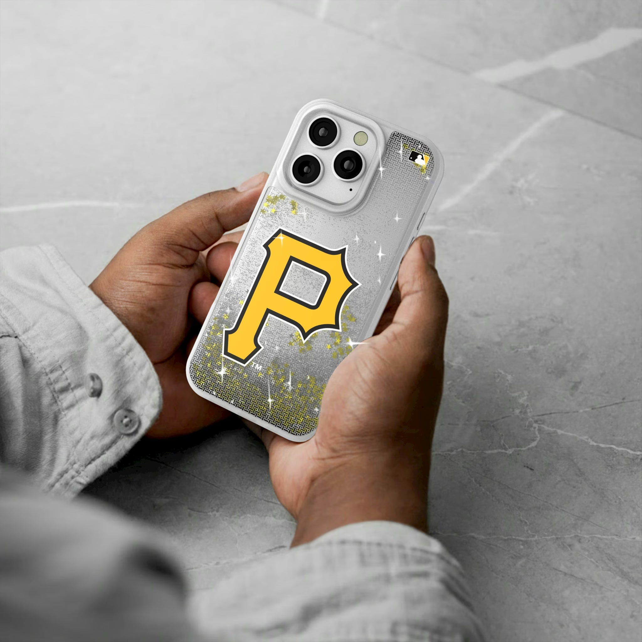 Pittsburgh Pirates Linen iPhone Glitter Phone Case for Apple iPhone - Lifestyle#Device_iPhone 16 Pro