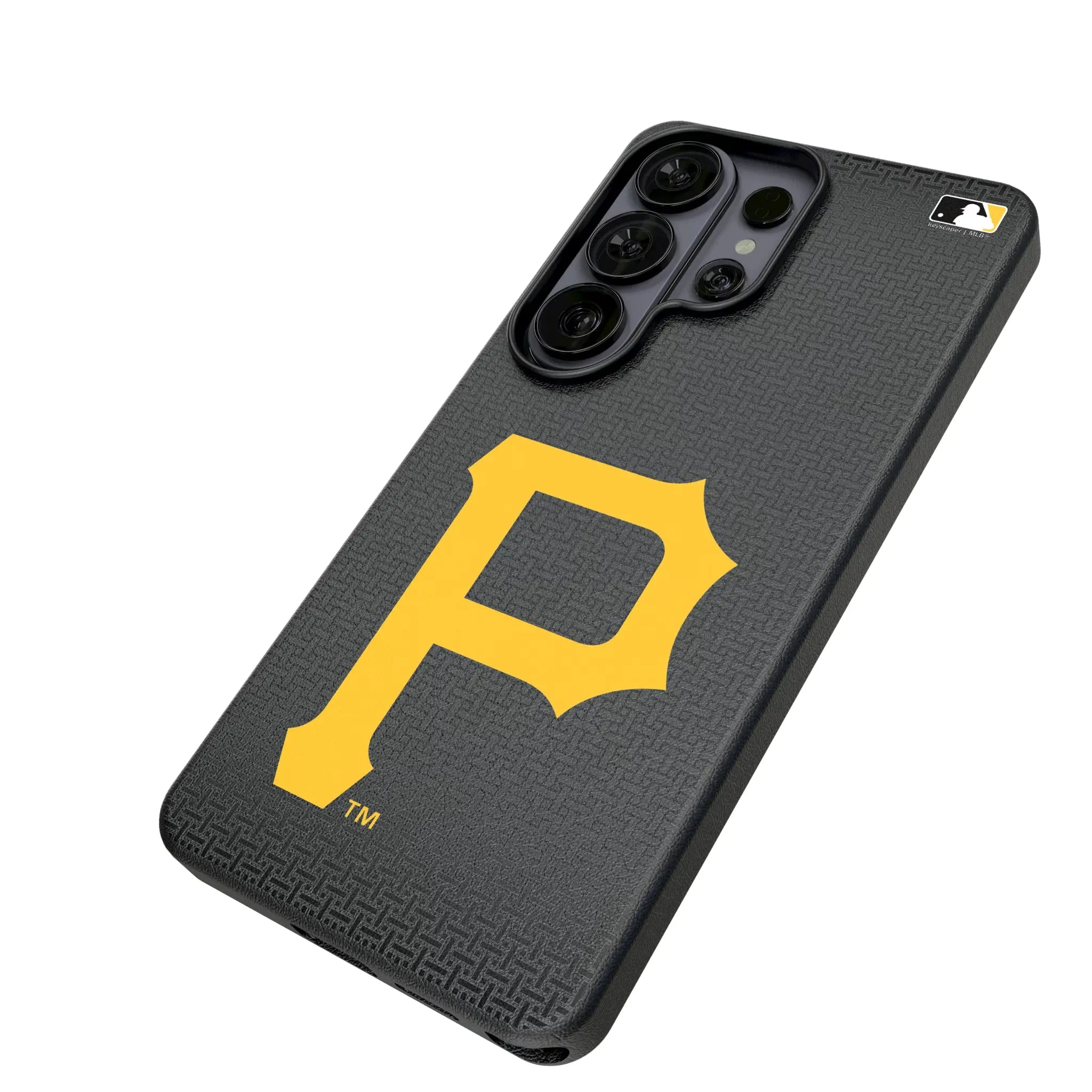 Pittsburgh Pirates Linen Galaxy MagSafe Compatible Phone Case for Samsung Galaxy - Isometric View#Device_Galaxy S26 Ultra