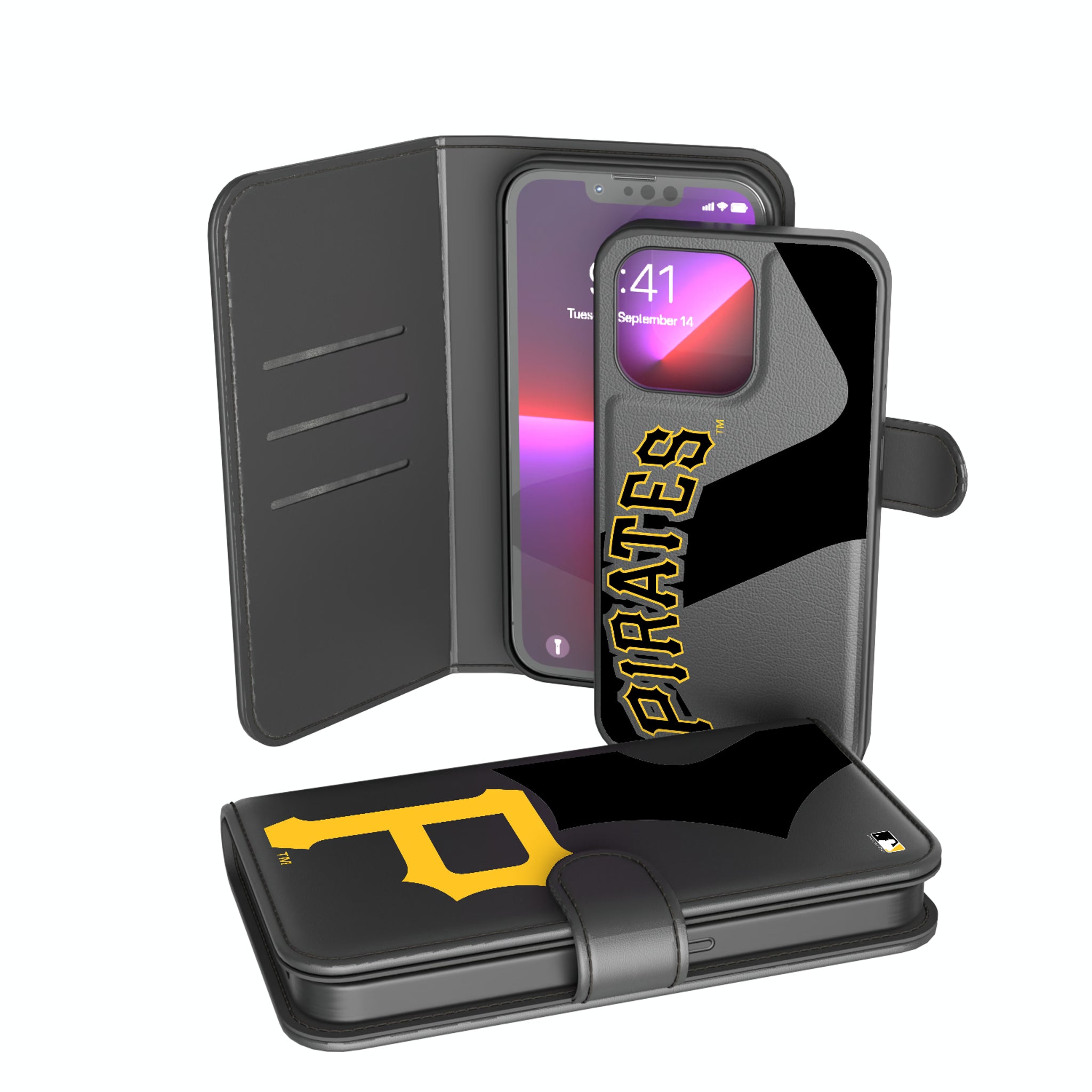 Pittsburgh Pirates Monocolor Tilt iPhone Wallet Phone Case for Apple iPhone
