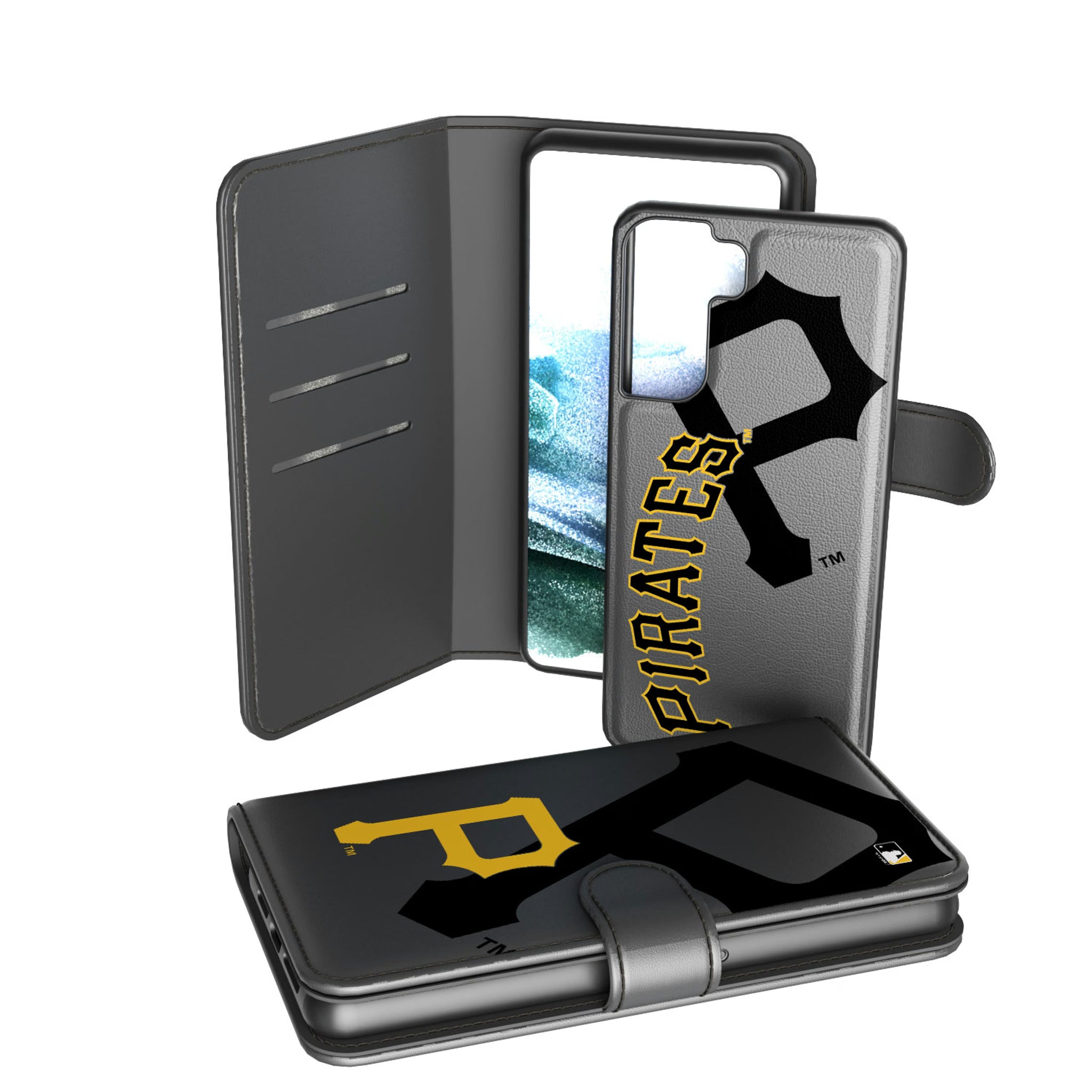 Pittsburgh Pirates Monocolor Tilt Galaxy Wallet Phone Case for Samsung Galaxy