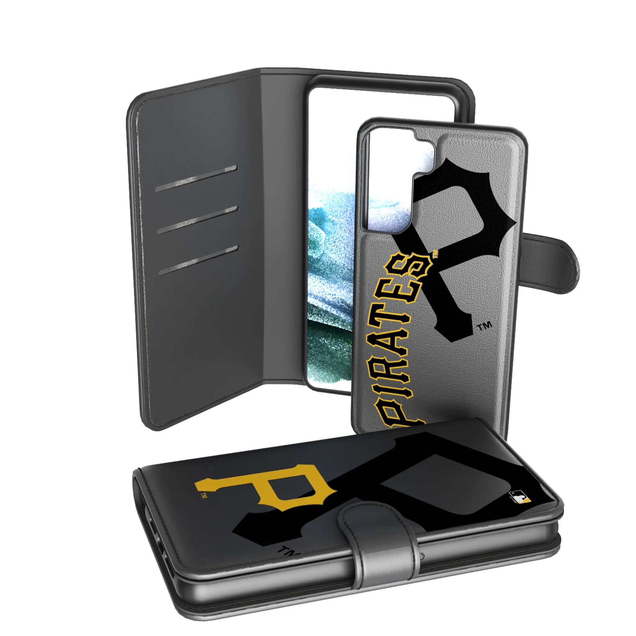 Pittsburgh Pirates Monocolor Tilt Galaxy Wallet Phone Case for Samsung Galaxy