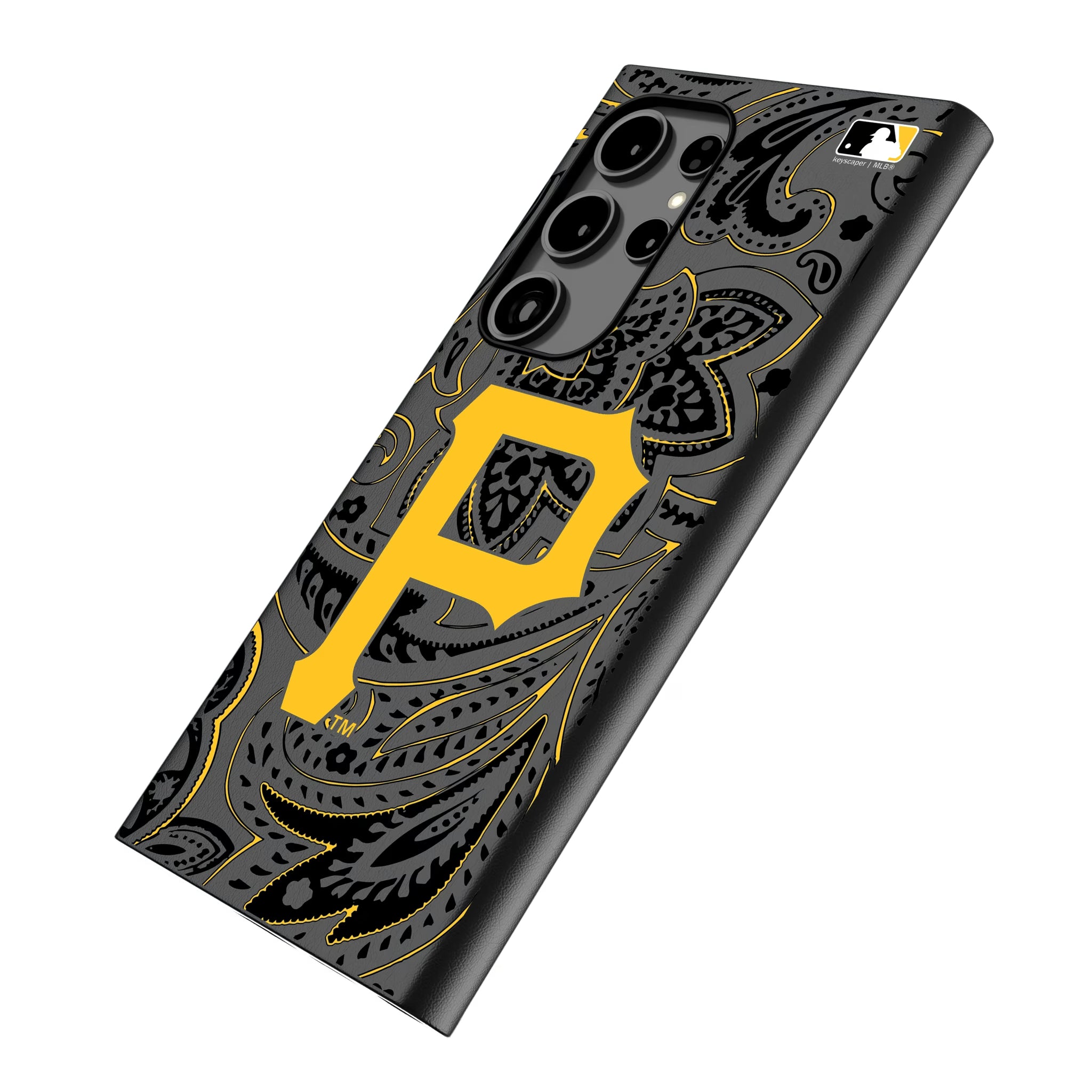 Pittsburgh Pirates Paisley Galaxy MagSafe Compatible Phone Case for Samsung Galaxy - Isometric View