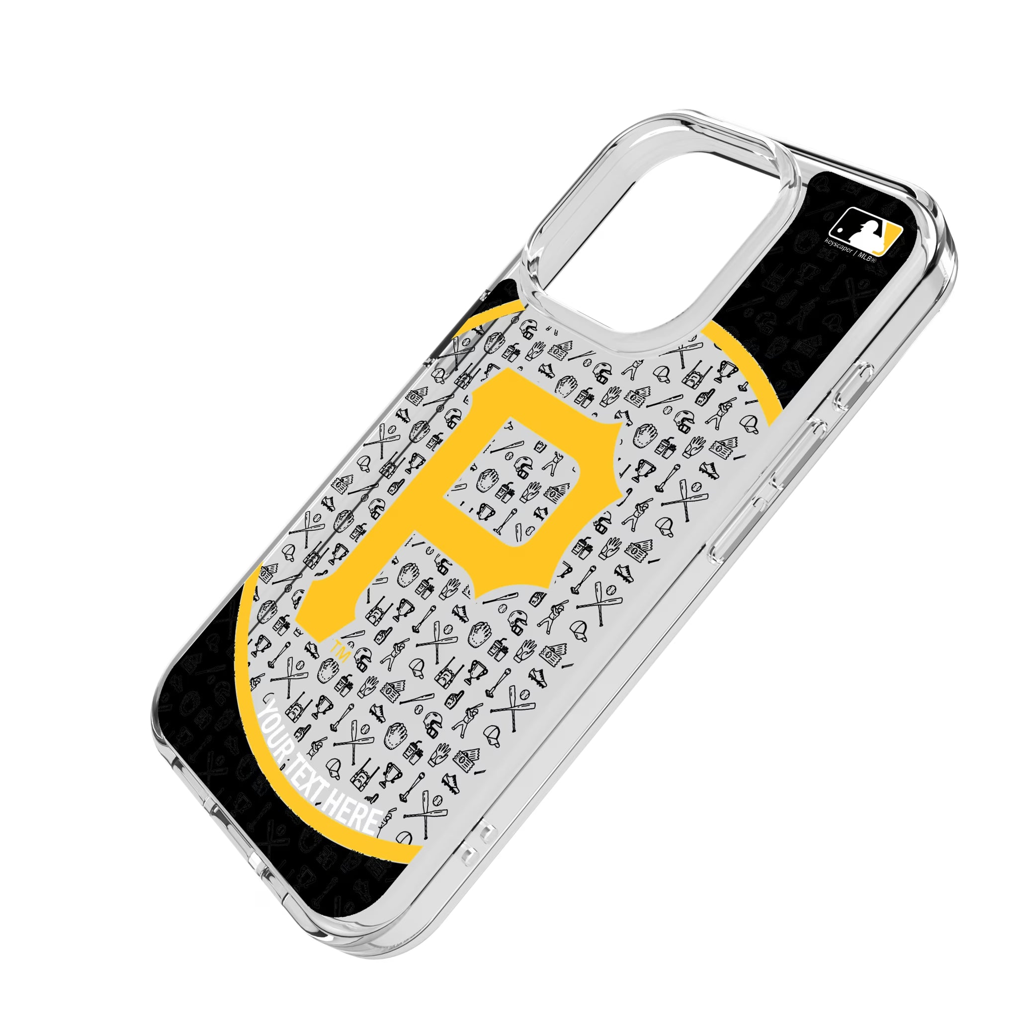 Pittsburgh Pirates Personalized Circle iPhone Clear Phone Case for Apple iPhone - Isometric View