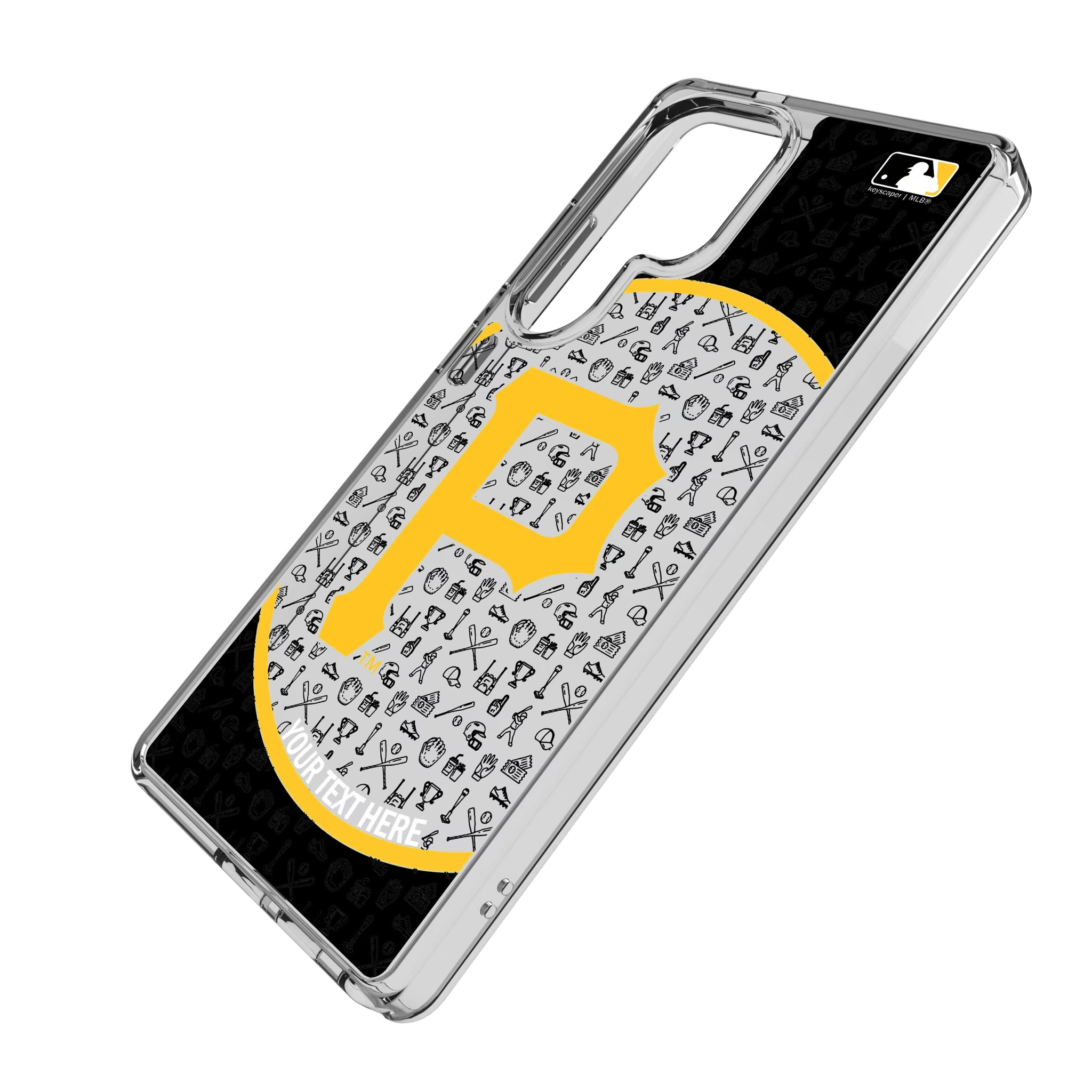 Pittsburgh Pirates Personalized Circle Galaxy Clear Phone Case for Samsung Galaxy - Isometric View