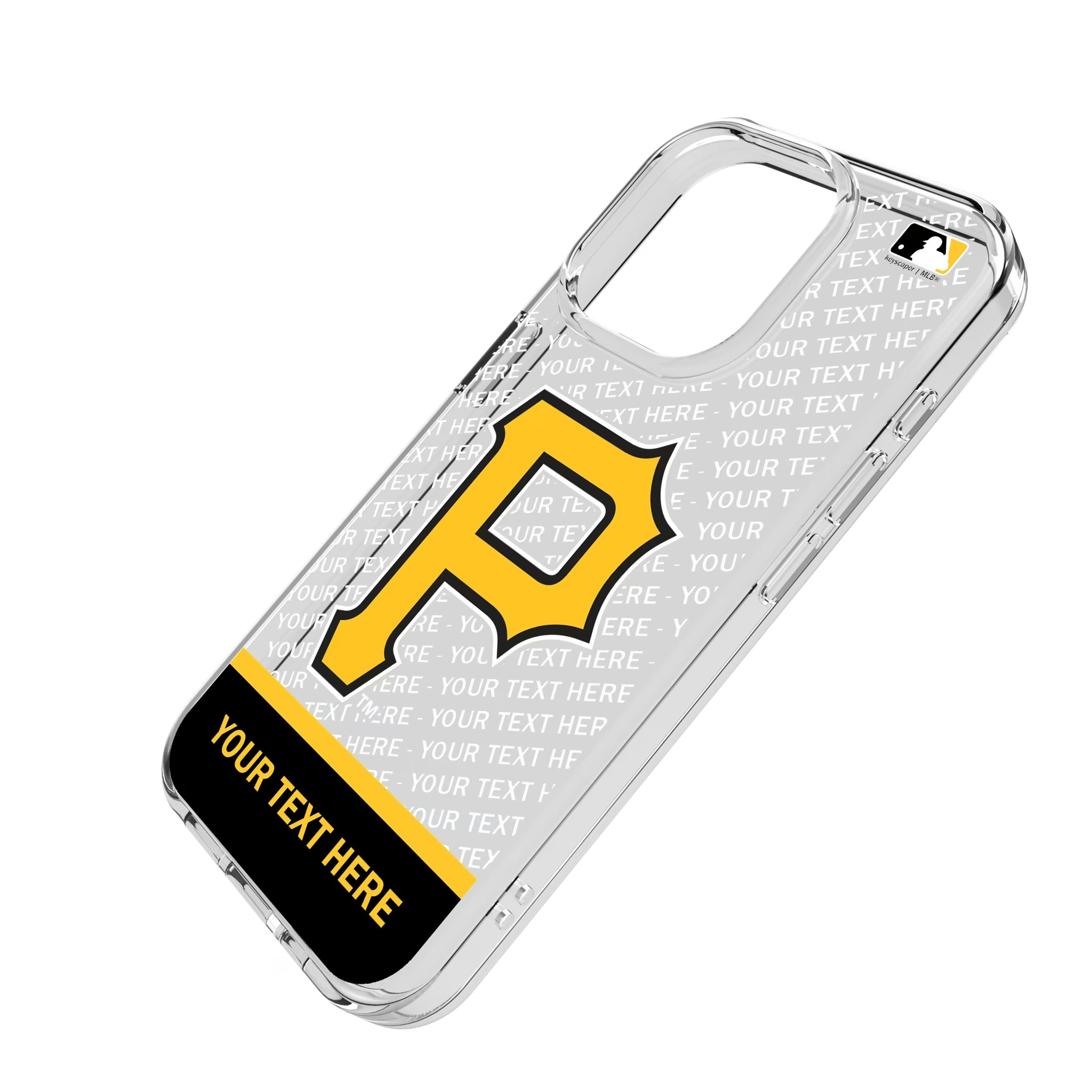 Pittsburgh Pirates Personalized EndZone Plus iPhone Clear Phone Case for Apple iPhone - Isometric View