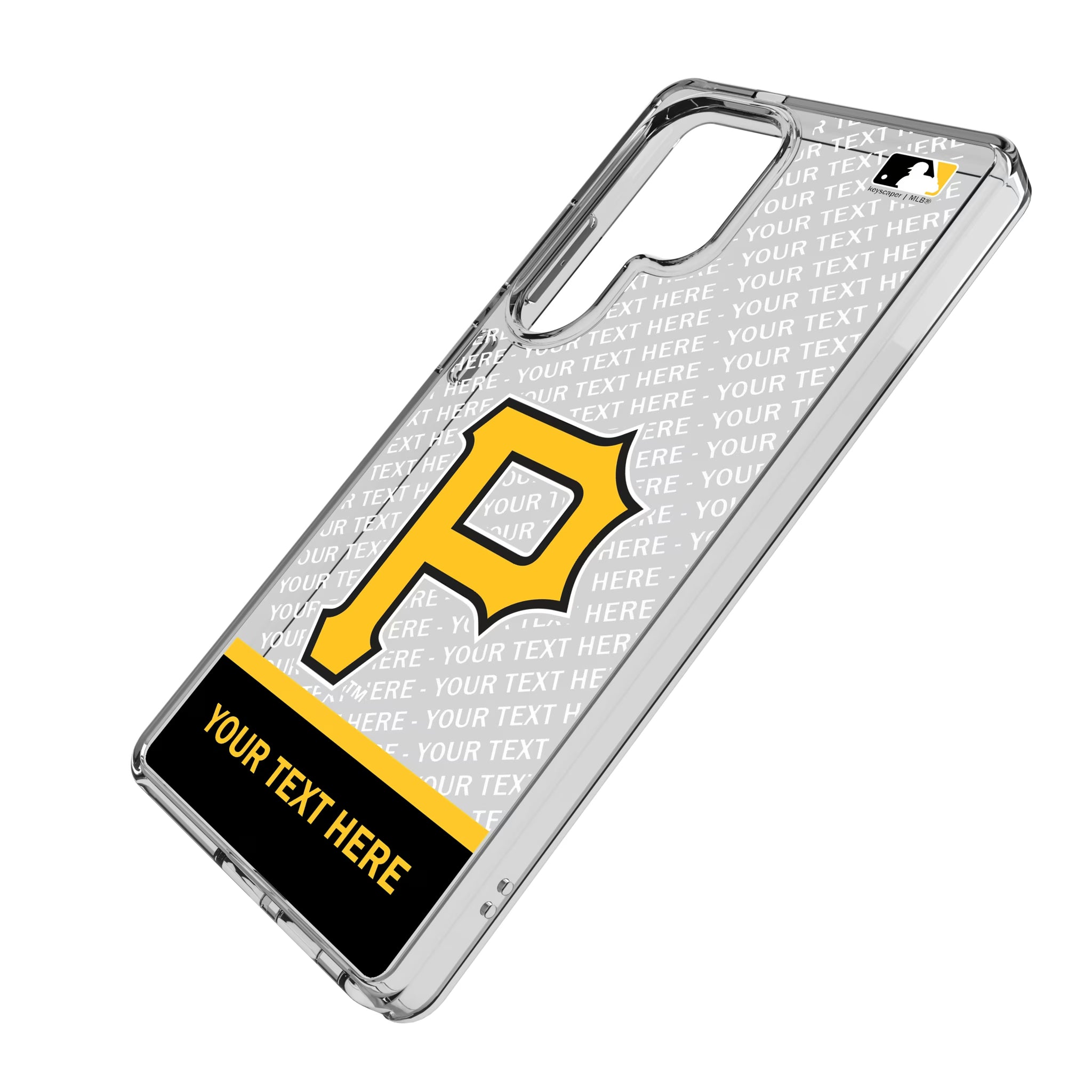 Pittsburgh Pirates Personalized EndZone Plus Galaxy Clear Phone Case for Samsung Galaxy - Isometric View