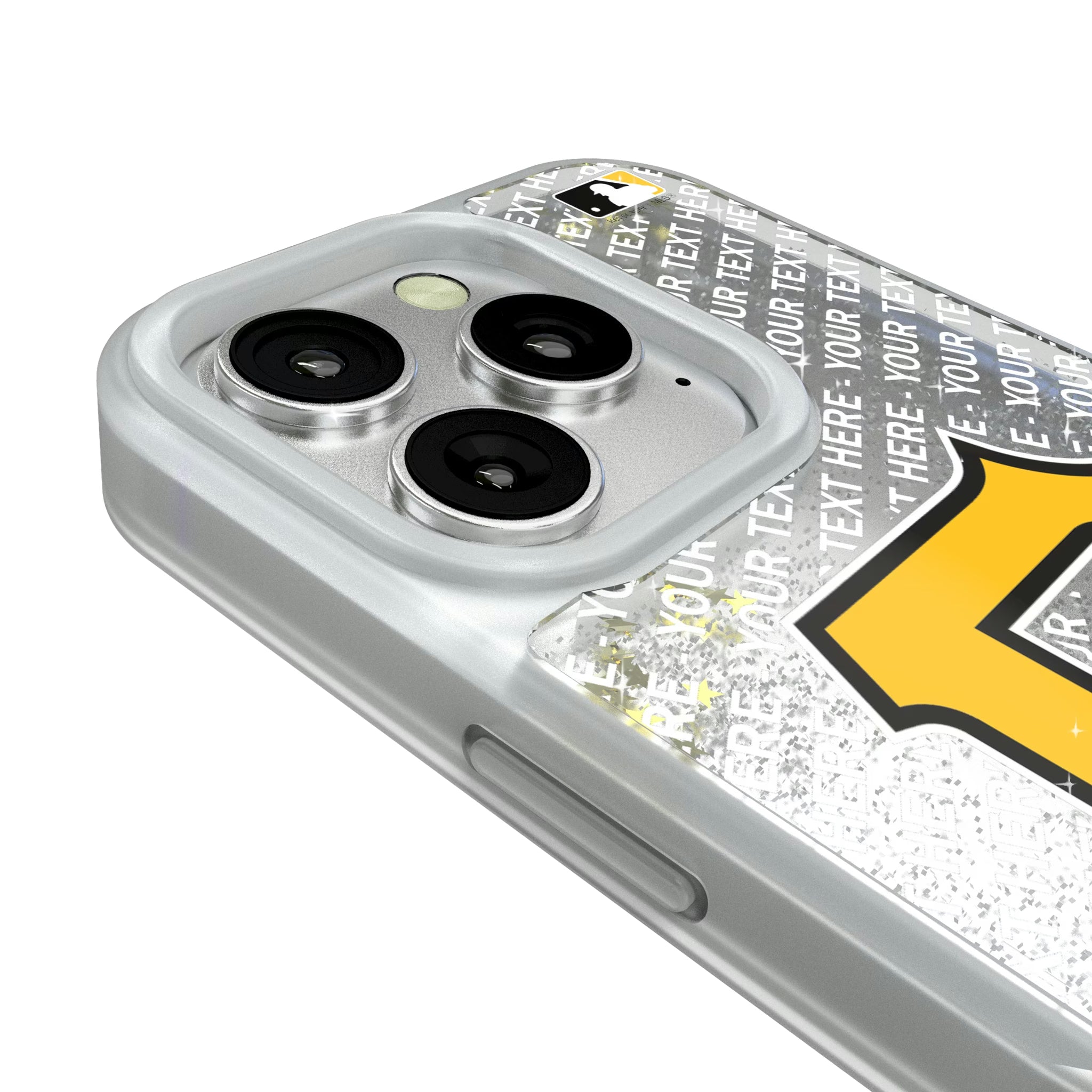 Pittsburgh Pirates Personalized EndZone Plus iPhone Glitter Phone Case for Apple iPhone - Detail#Device_iPhone 16 Pro
