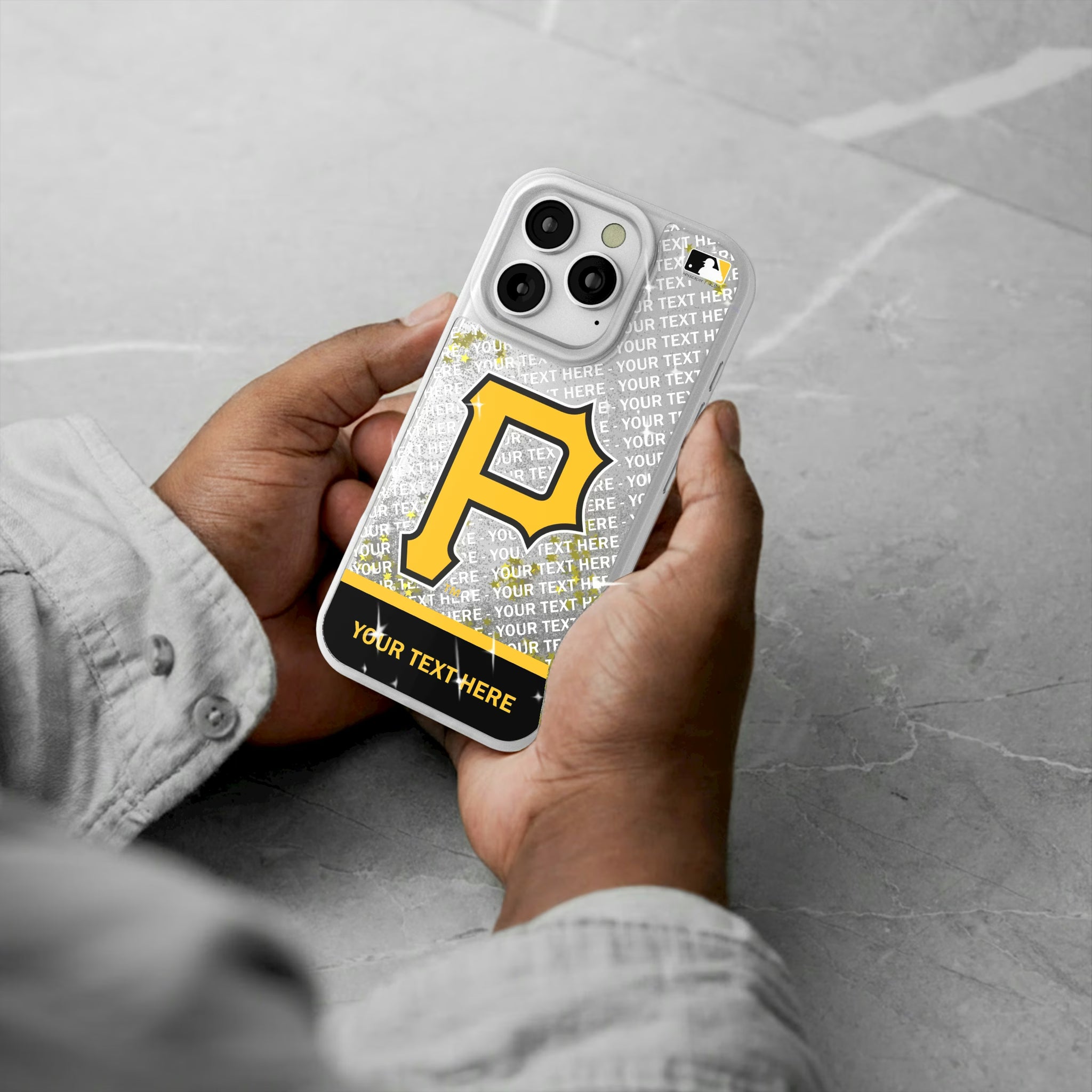 Pittsburgh Pirates Personalized EndZone Plus iPhone Glitter Phone Case for Apple iPhone - Lifestyle#Device_iPhone 16 Pro