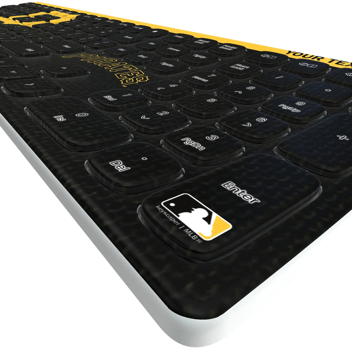 Pittsburgh Pirates Personalized Endzone Solid KKB605 Curved Wireless Keyboard - Detail