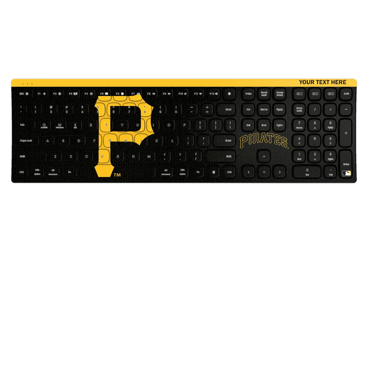 Pittsburgh Pirates Personalized Endzone Solid KKB605 Curved Wireless Keyboard