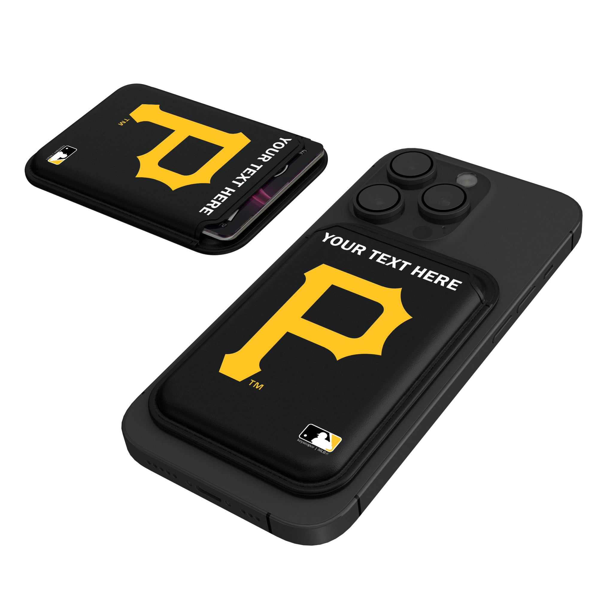 Pittsburgh Pirates Personalized Insignia Black Magnetic Credit Card Wallet
